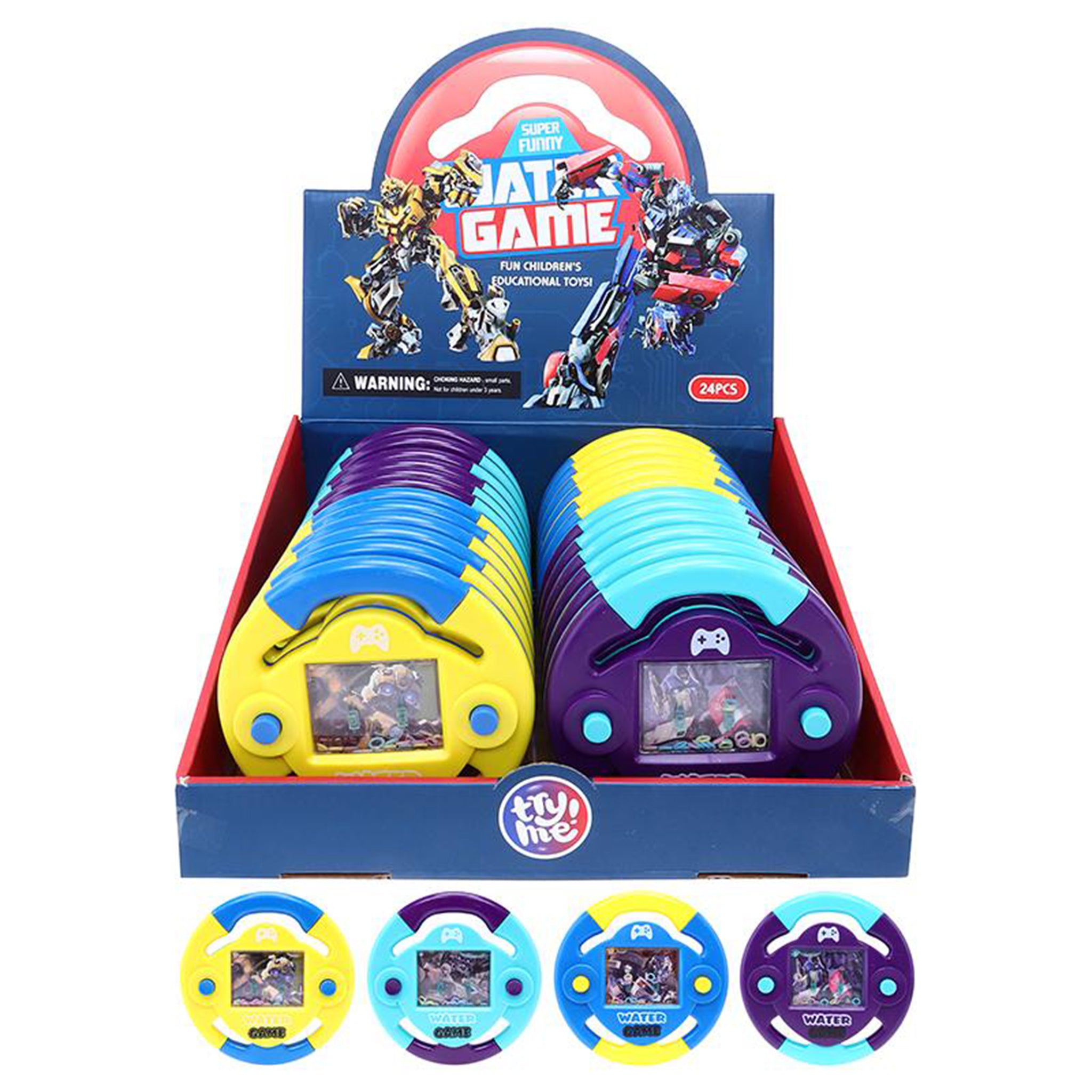 Hand Held Water Skill Game Gear Shift 13cm x 13cm Assorted