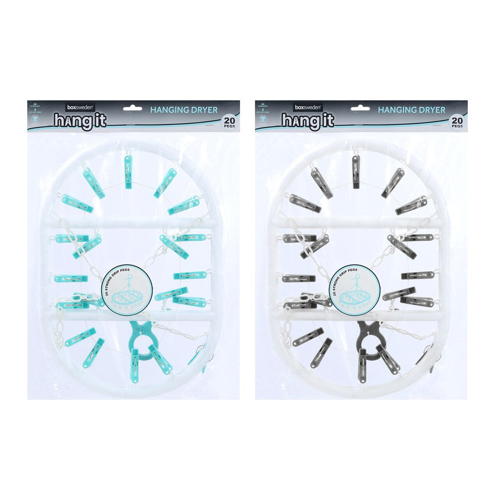 HangIt Delicates Oval Hanger – 20 Pegs (Assorted Colours)