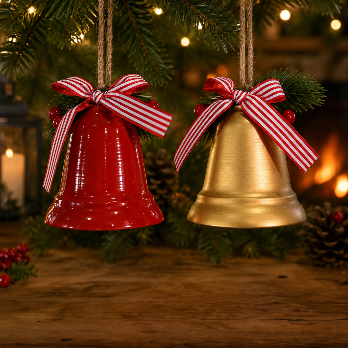 Hanging Bell Candystripe Bow Assorted