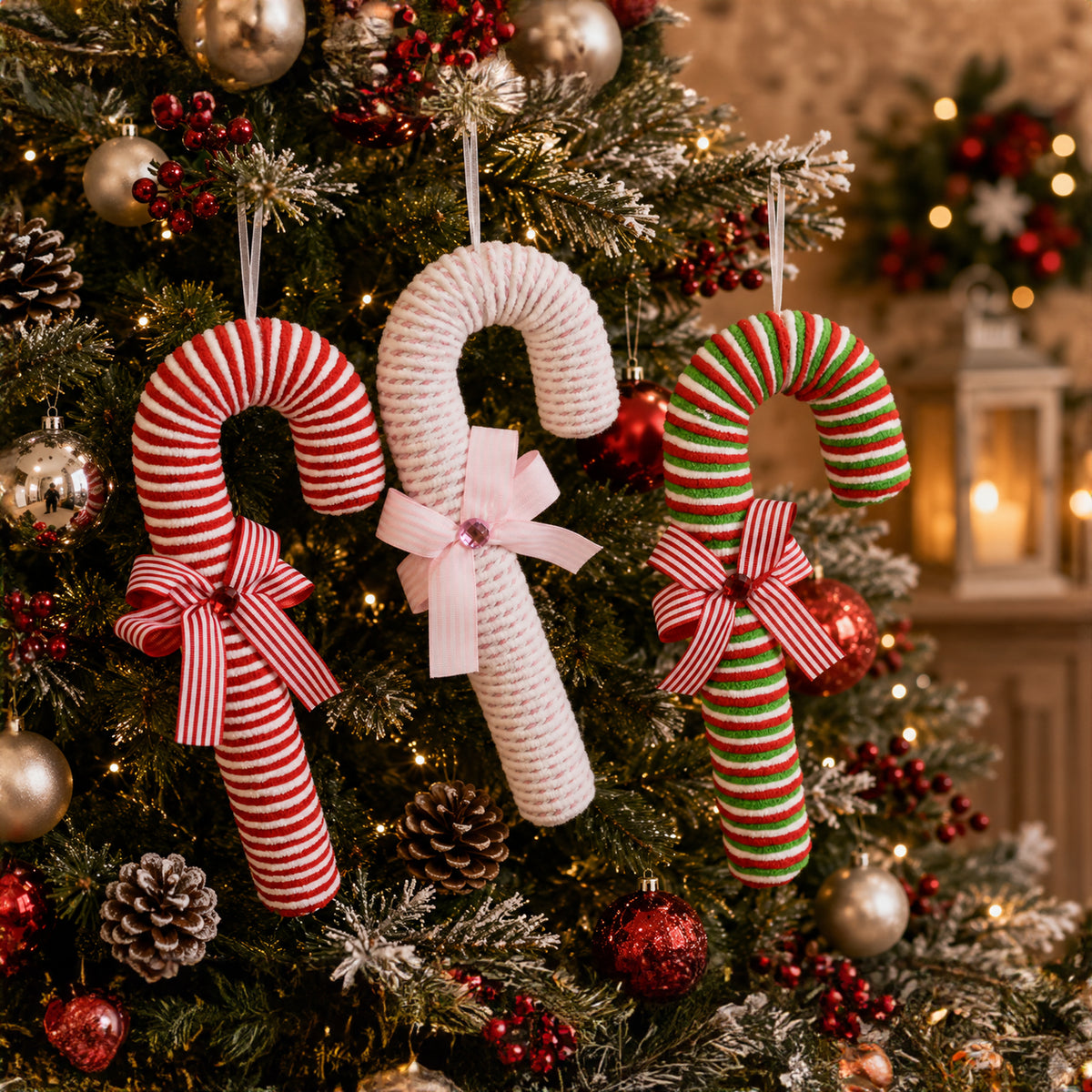 Hanging Plush Candycane Assorted