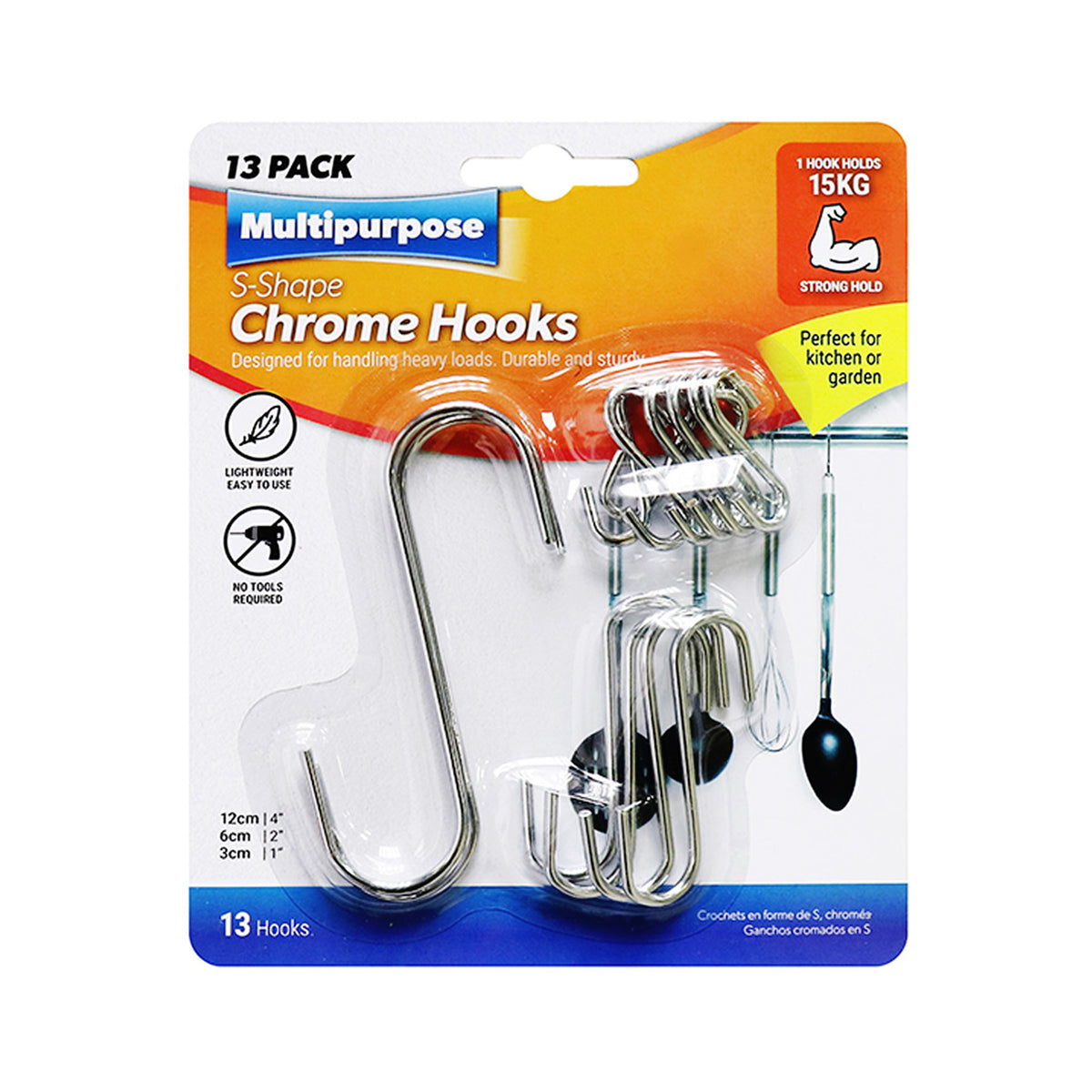 Hooks S-Shape Chrome 13pc set