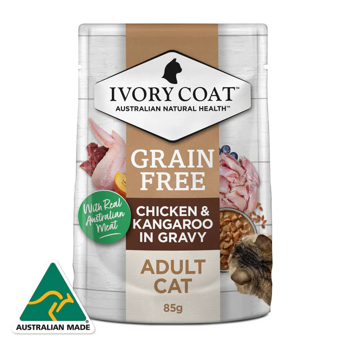 Ivory Coat Cat Adult Chicken & Kangaroo In Gravy 85g 12pk