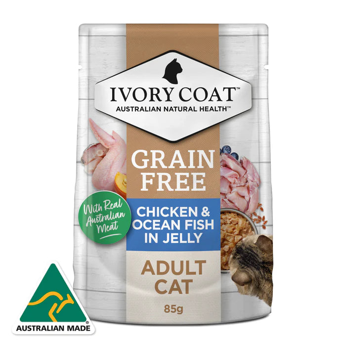 Ivory Coat Cat Adult Chicken & Ocean Fish In Jelly 85g  12pk