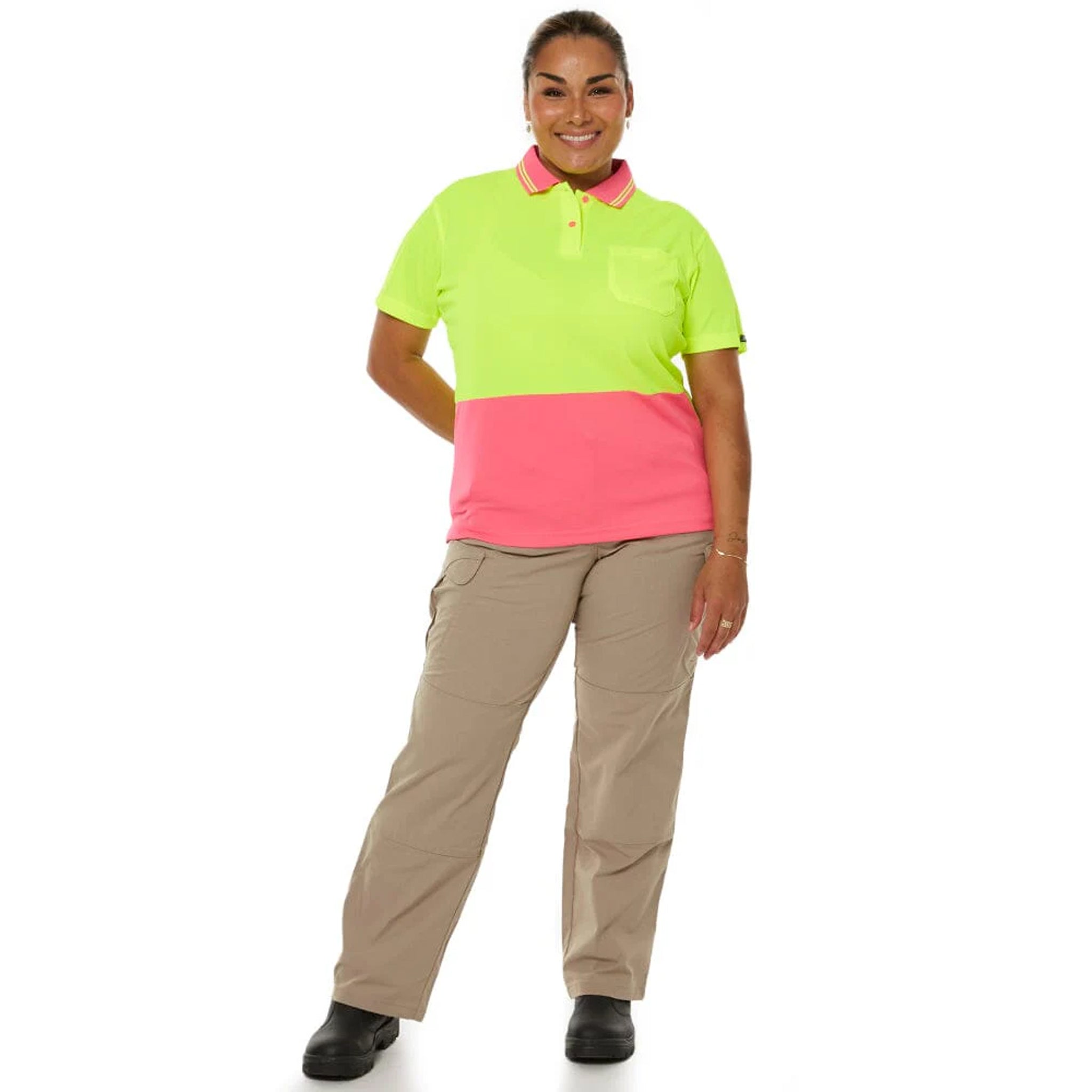 JB's Wear Ladies Hi-Vis Short Sleeve Comfort Polo – UPF 50+