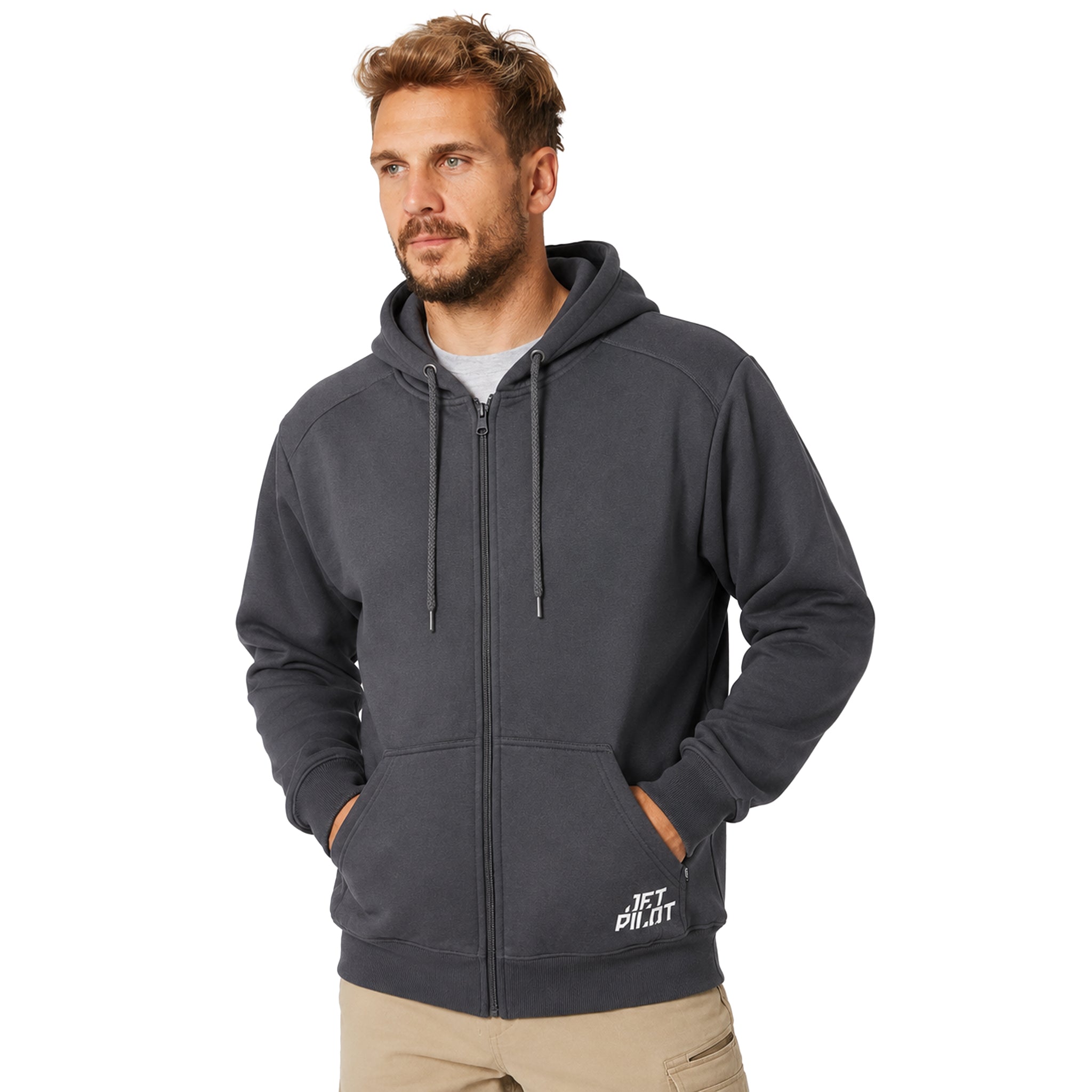 Jetpilot Fueled 2 Zip Up Hoodie Charcoal