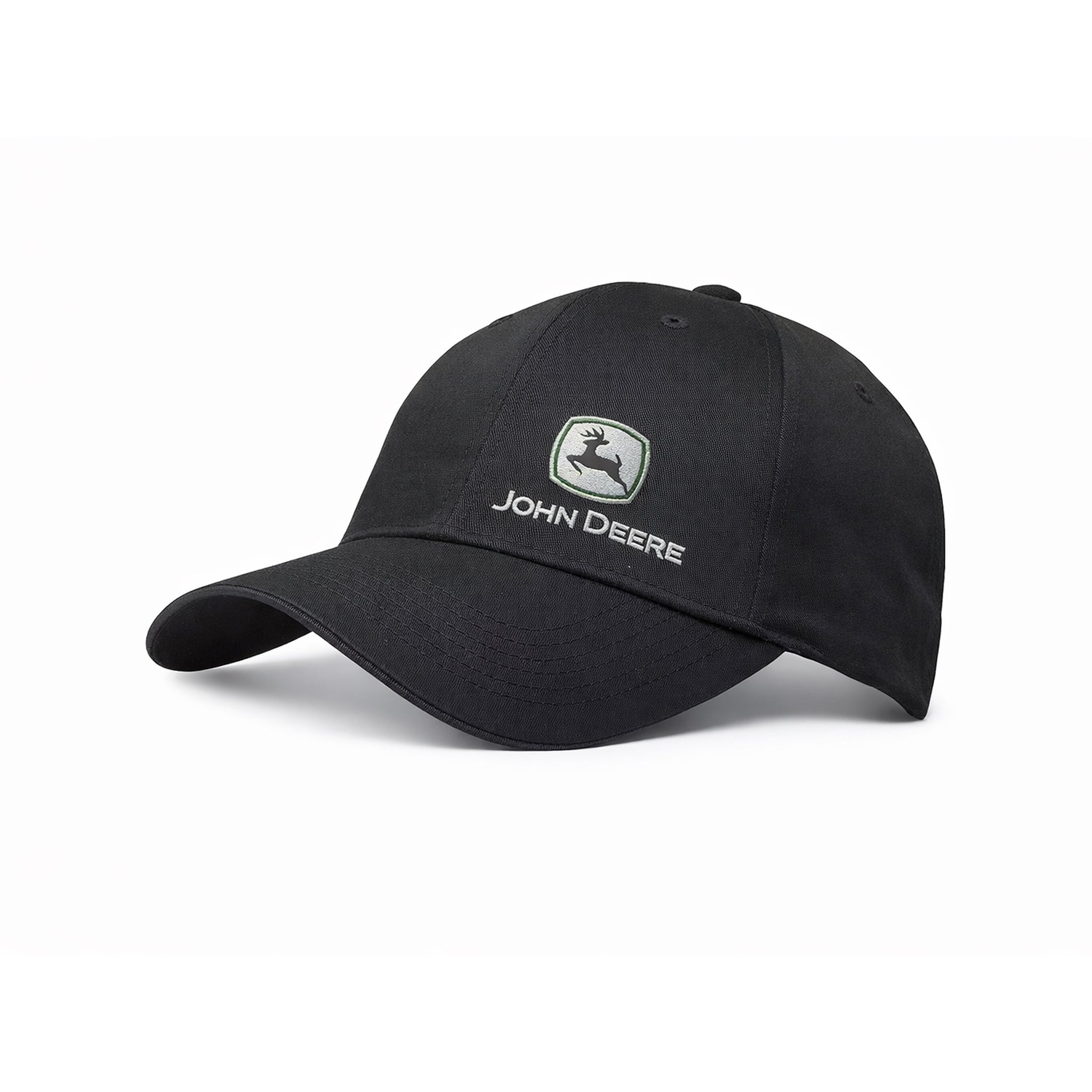 John Deere Black Cap with Silver Side Logo
