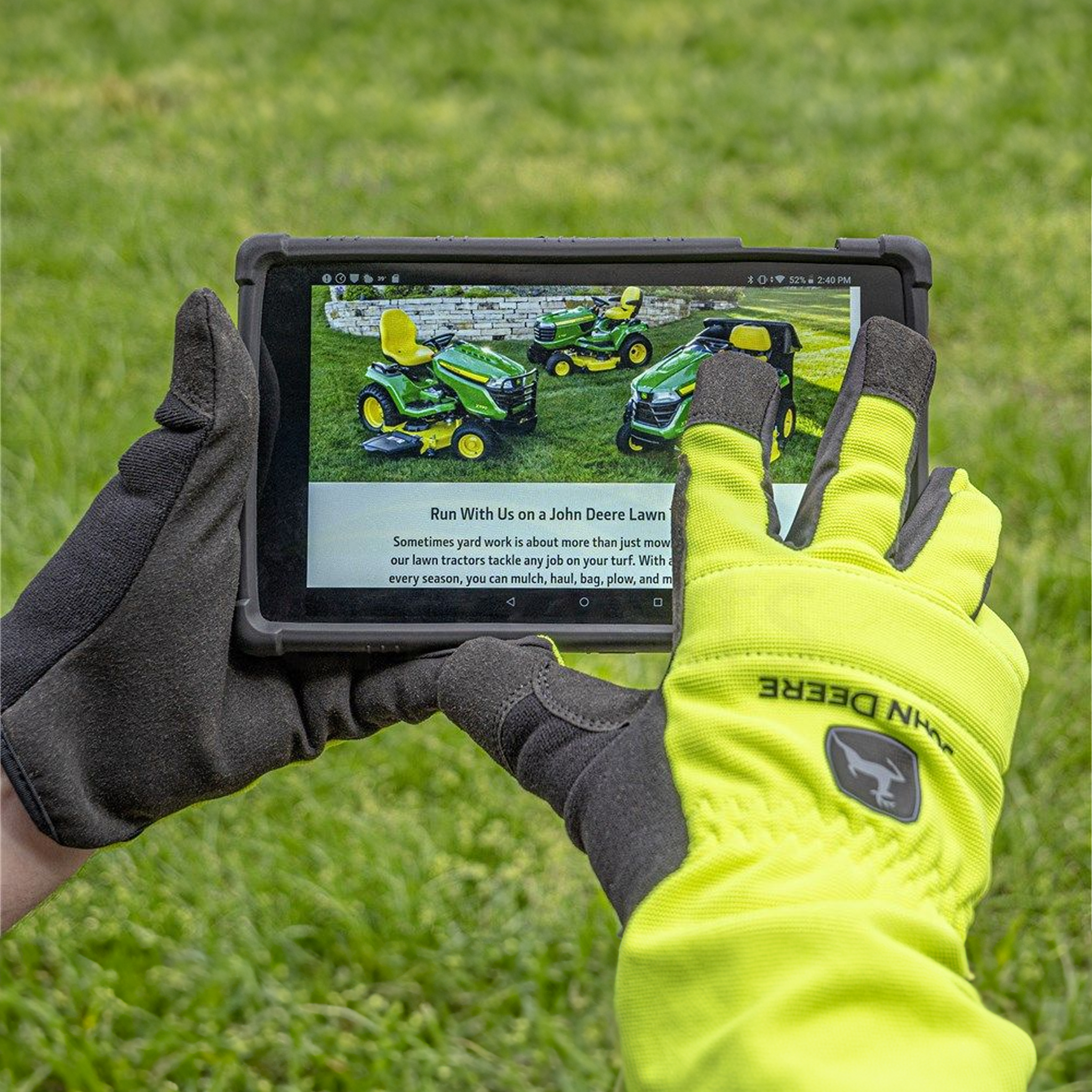 John Deere General Purpose Spandex Yellow Hi Vis Gloves