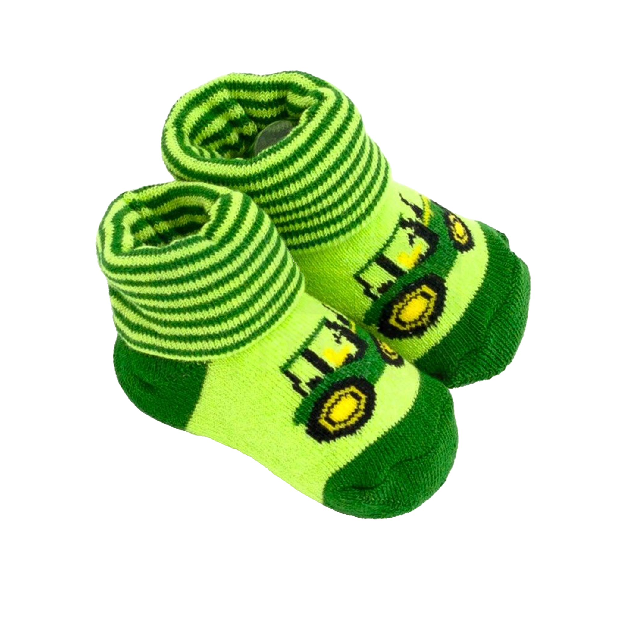John Deere Infant Tractor Cuff Booties (0-6M)