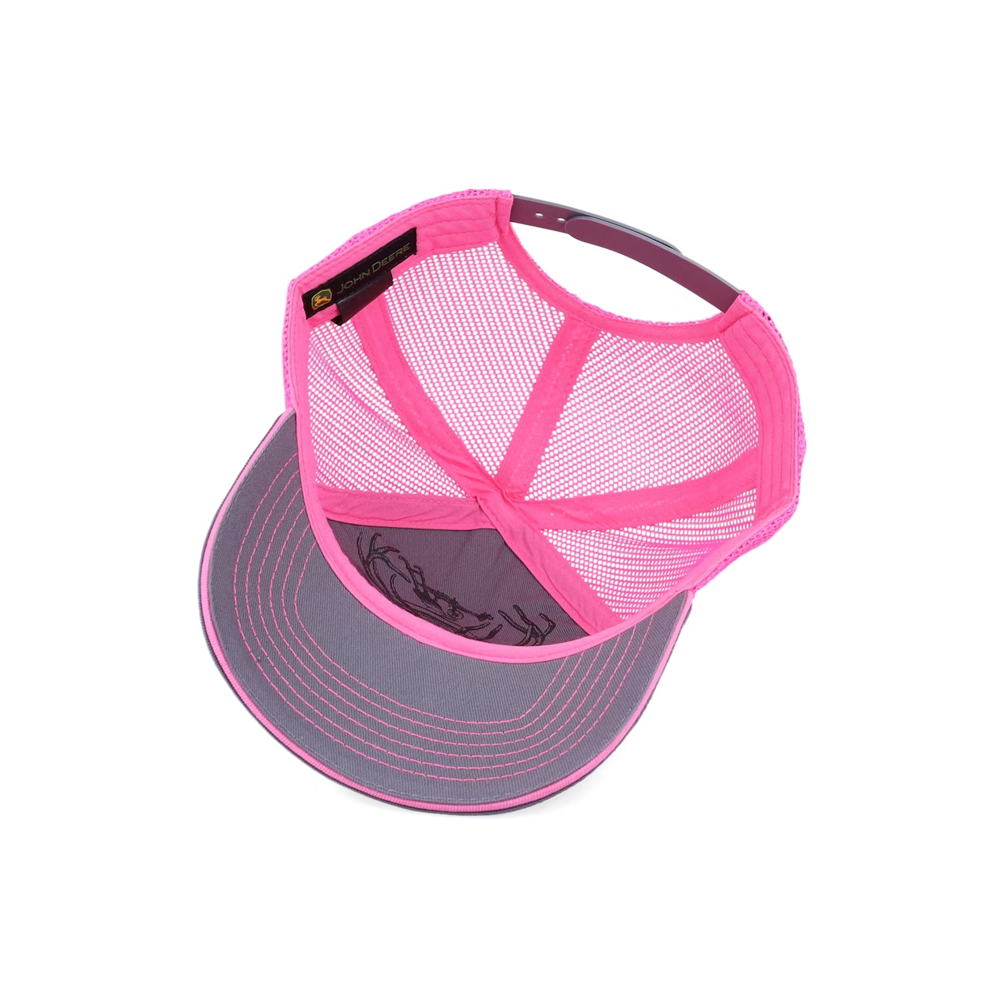 John Deere Kids & Adult Charcoal Cap with Neon Pink Mesh