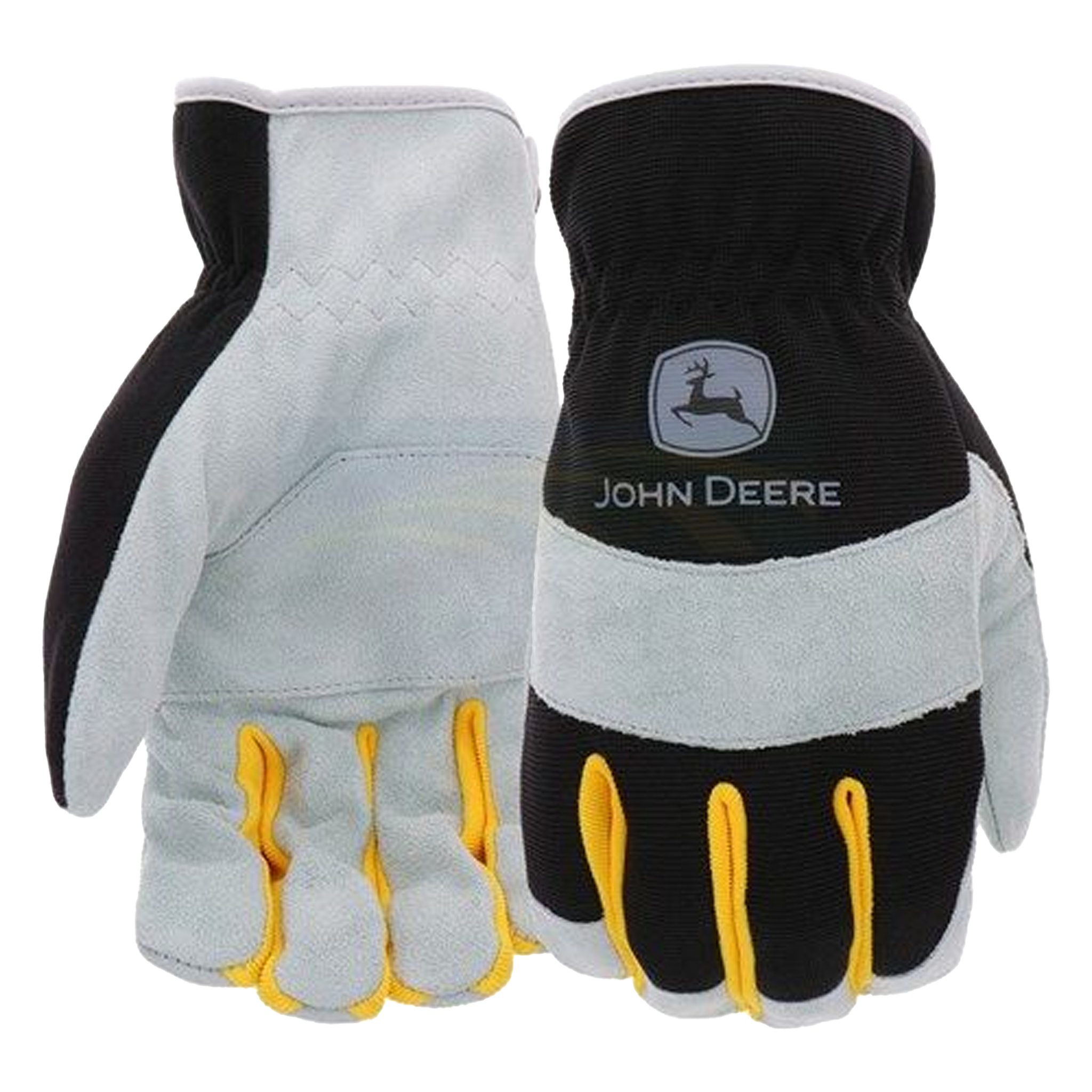 John Deere Split Leather Palm Spandex Back