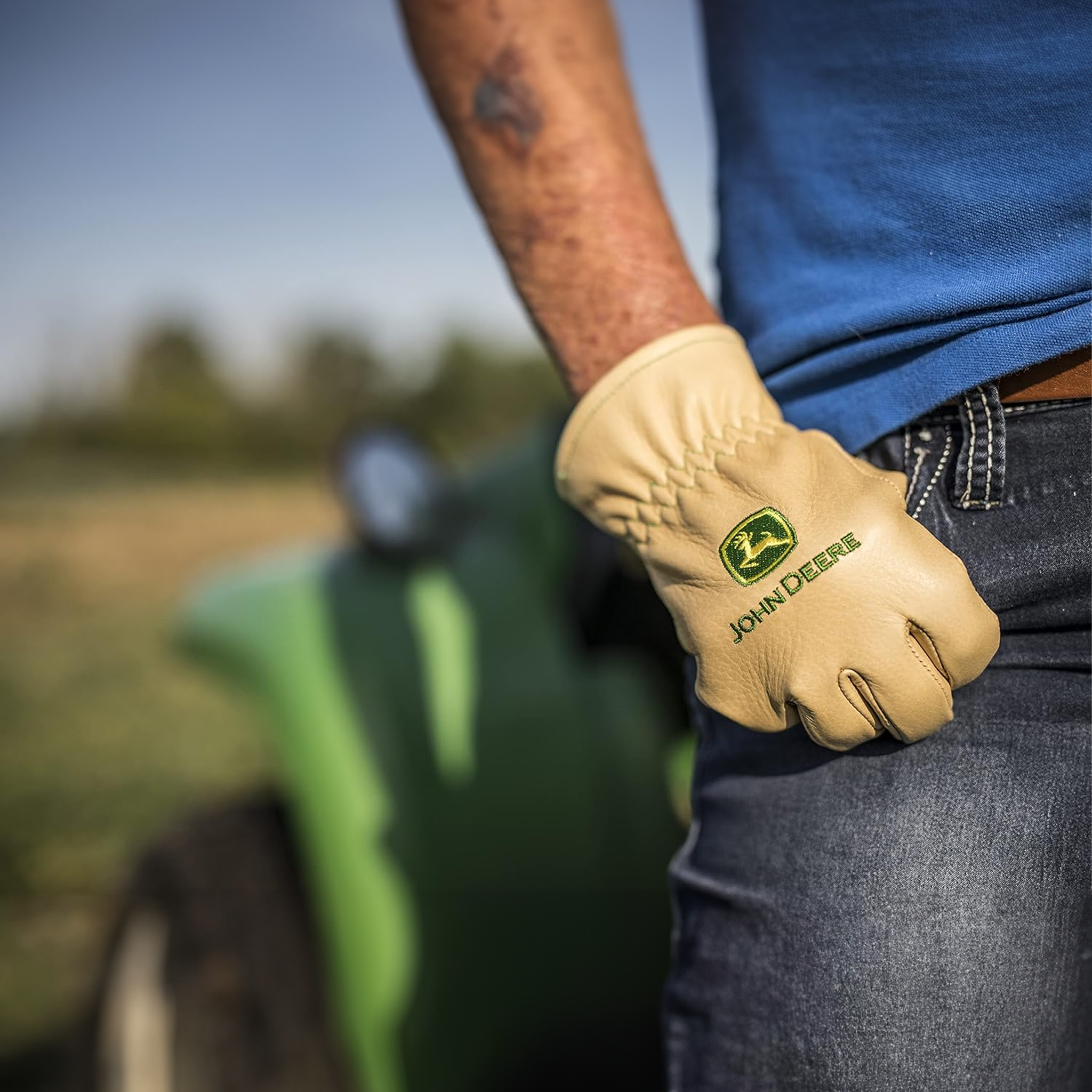John Deere Women's Water Resistant Leather Grain Gloves