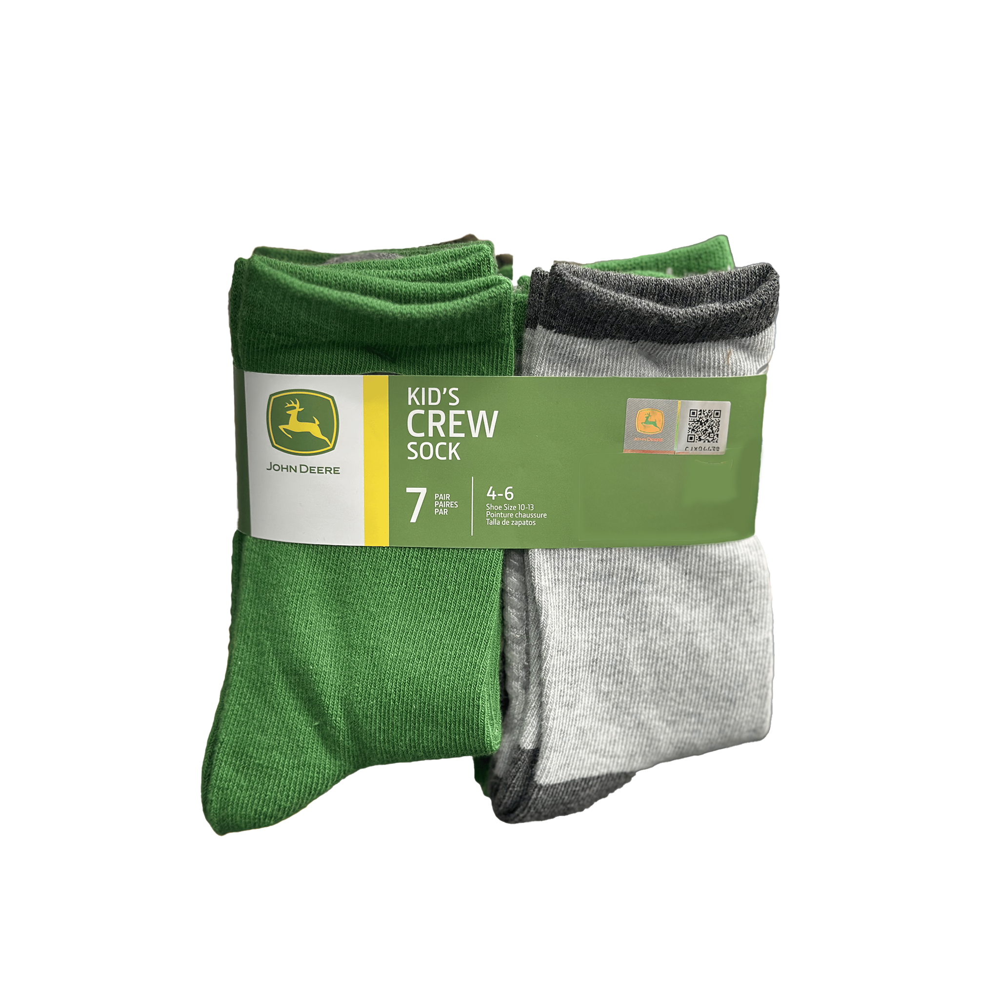 John Deere 7 Pack Crew Socks (4-6Y)