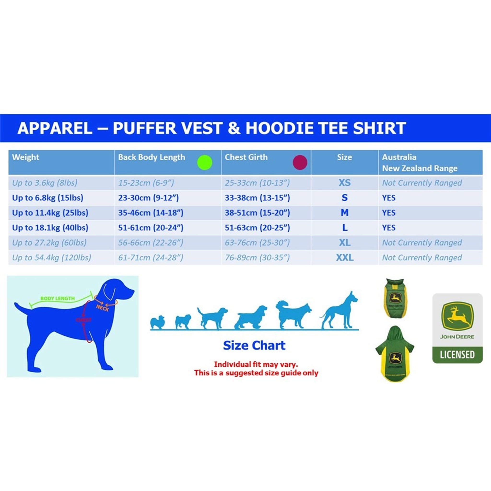 John Deere Pet Hoodie/Tee Shirt