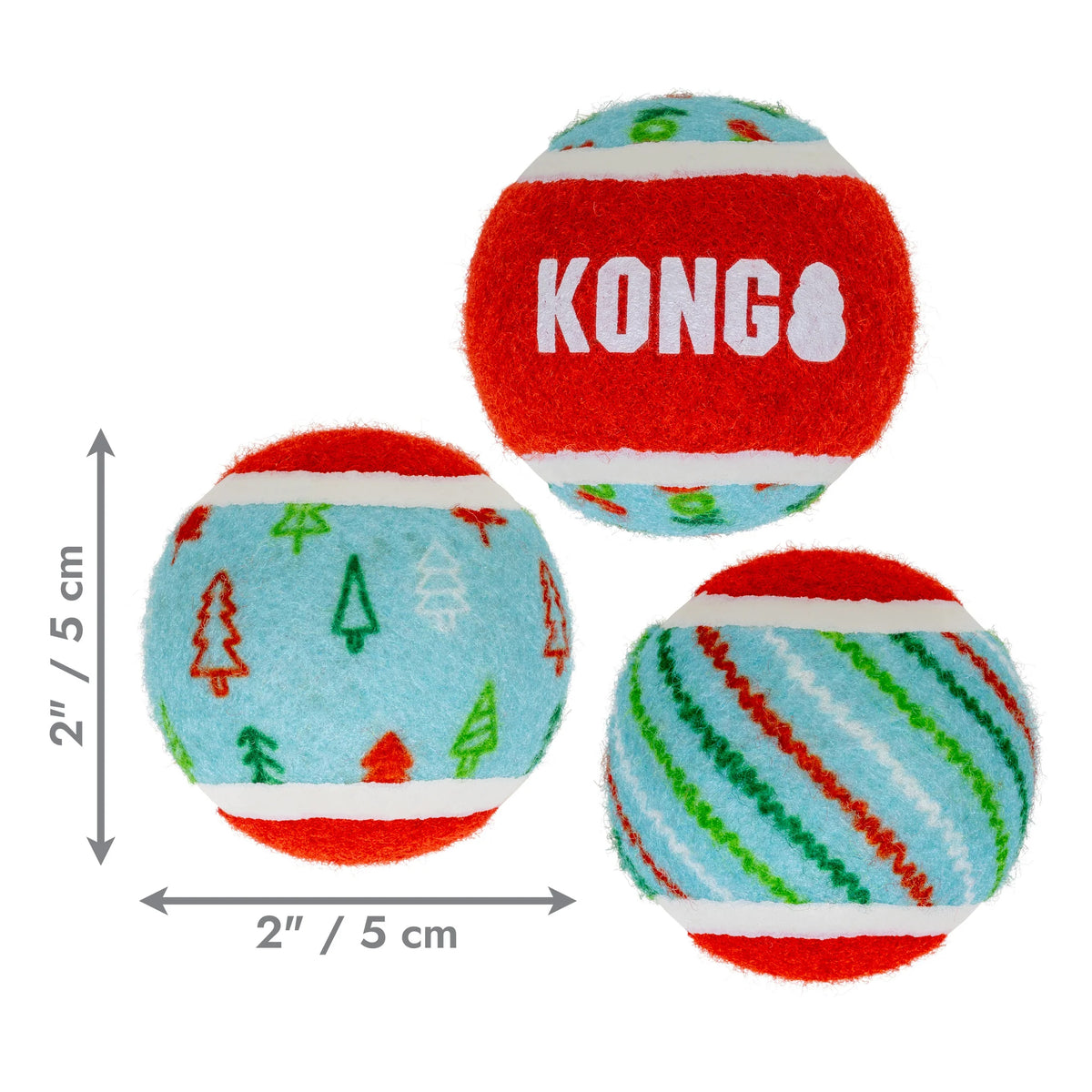 KONG Holiday Squeak Air Tennis Balls 6pk