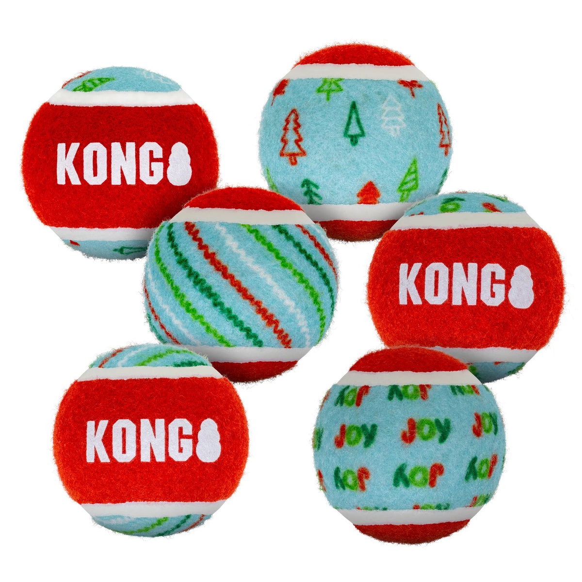 KONG Holiday Squeak Air Tennis Balls 6pk