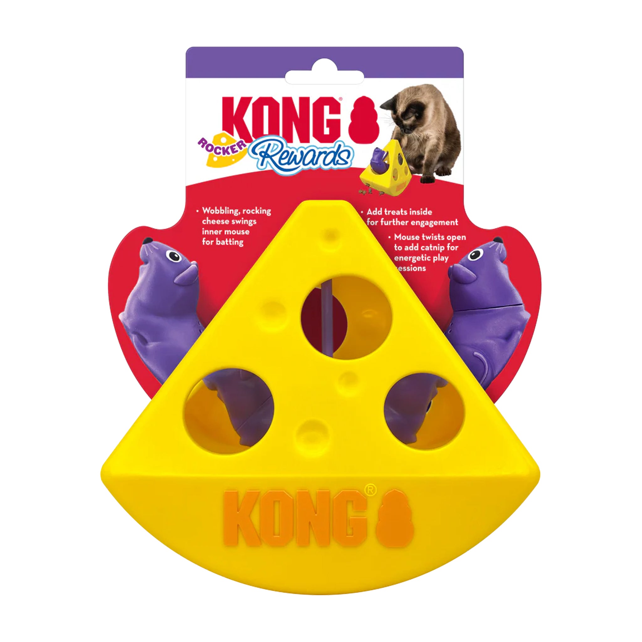 KONG Rewards Rocker Cheese Interactive Cat Toy