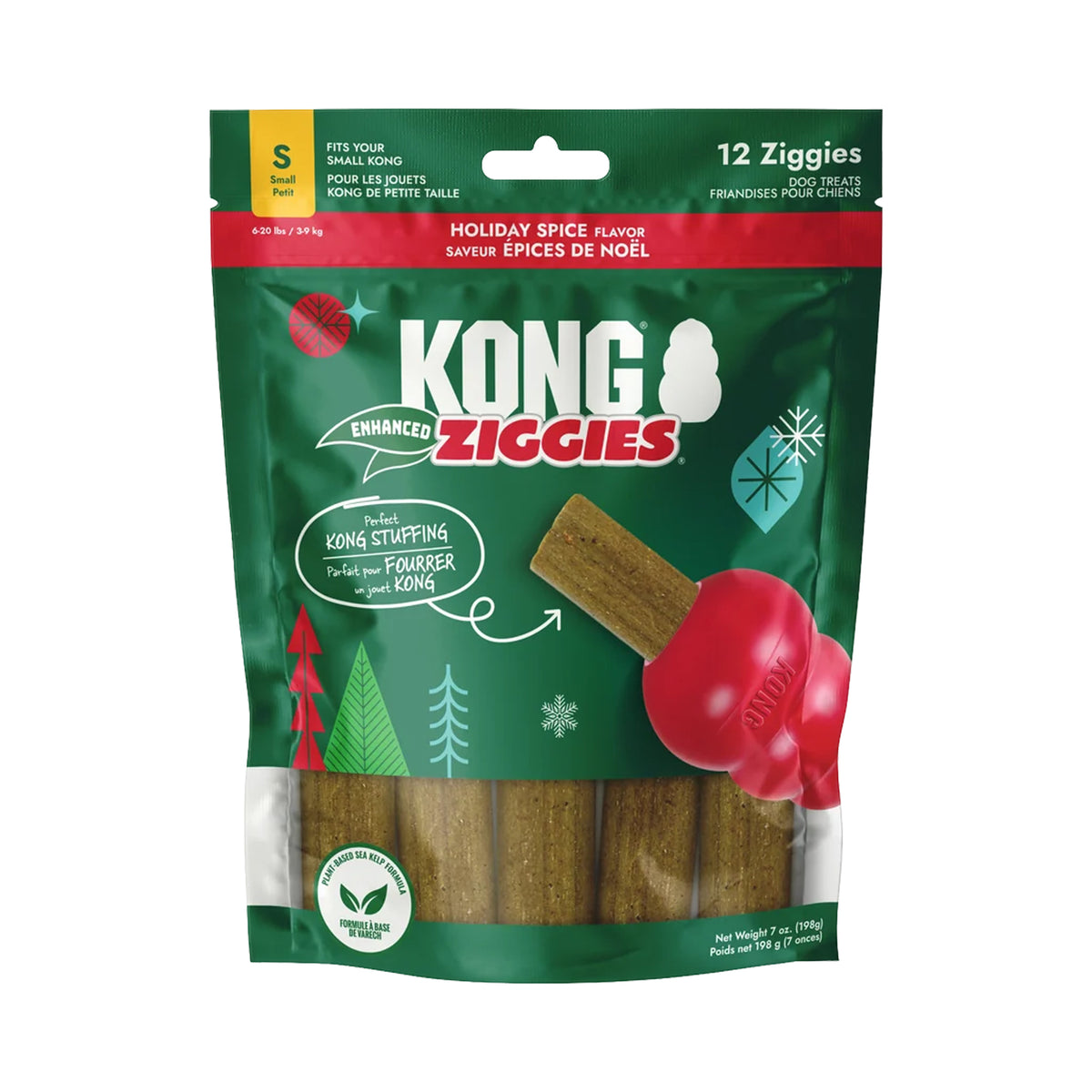 KONG Holiday Ziggies Enhanced HOliday Spice Small