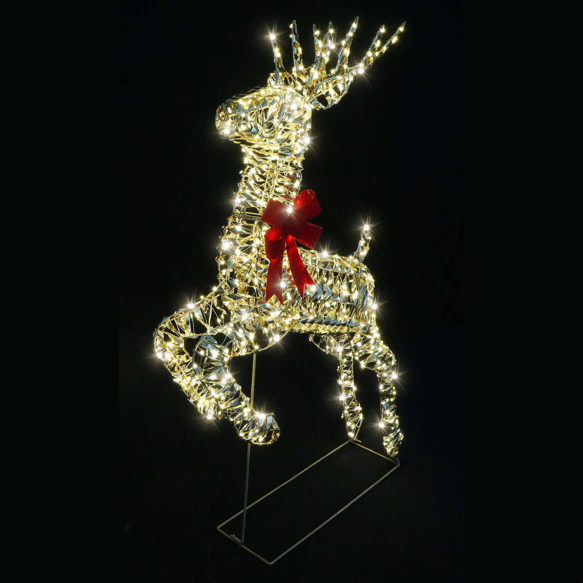 LED Metallic Twist Leaping Reindeer 100cm
