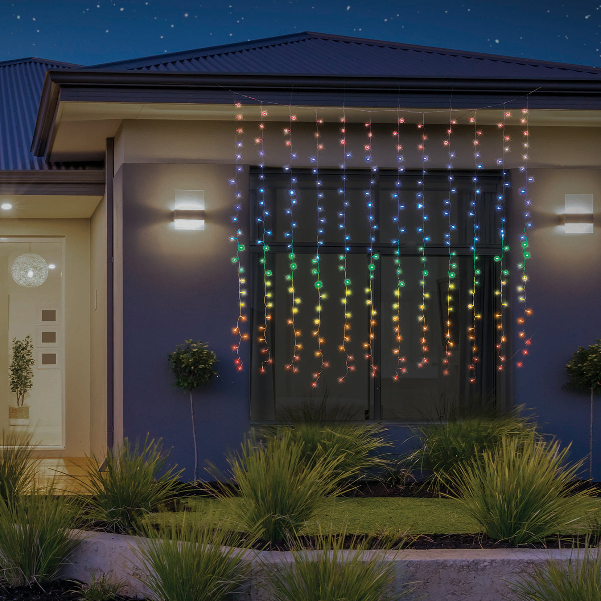 LED Curtain 288l Connectable Rainbow Flash