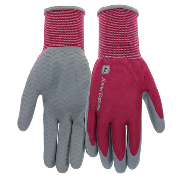 John Deere Nitrile Textured Foam Grip Glove (Pink - Womens)