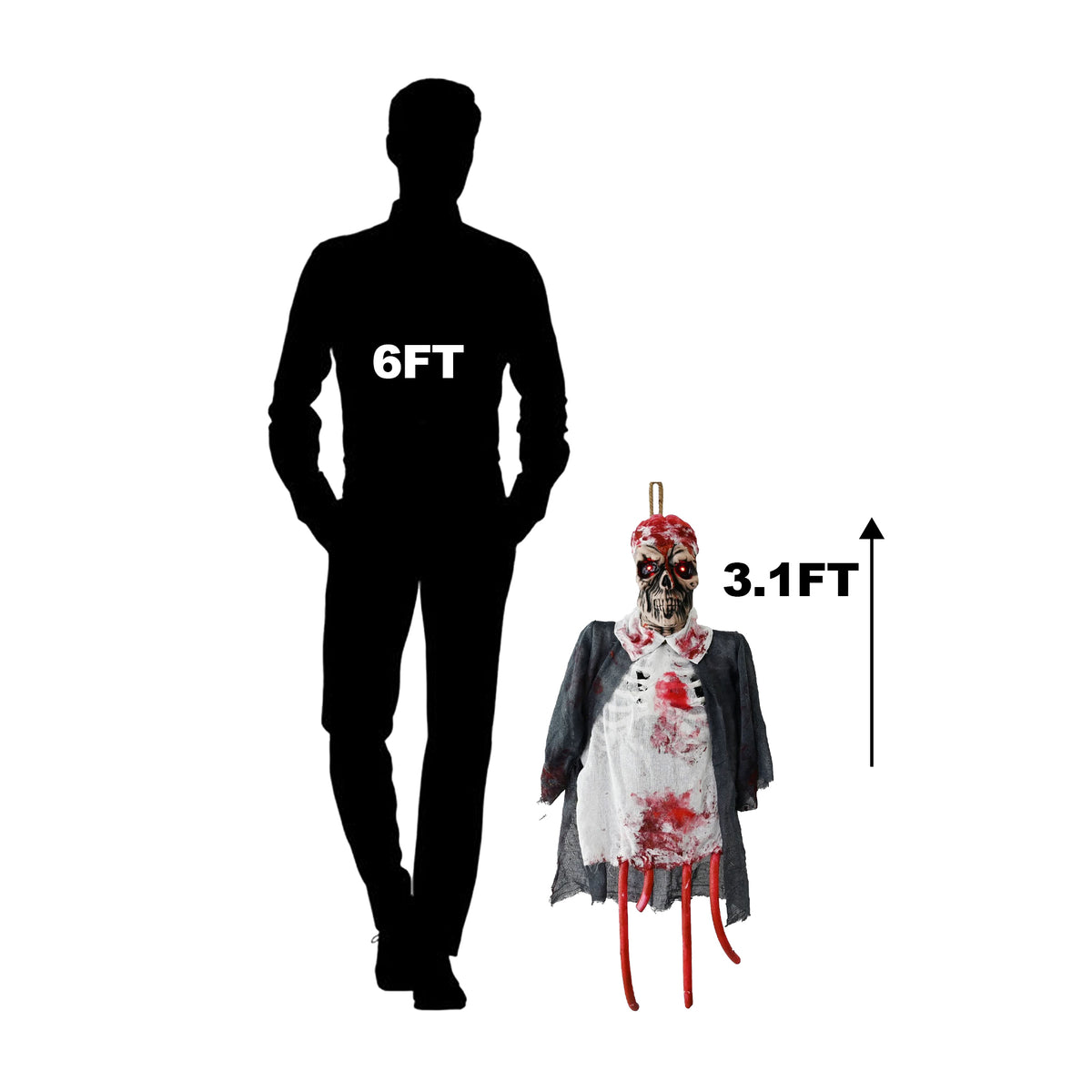 Light Up Bloody Zombie 95cm