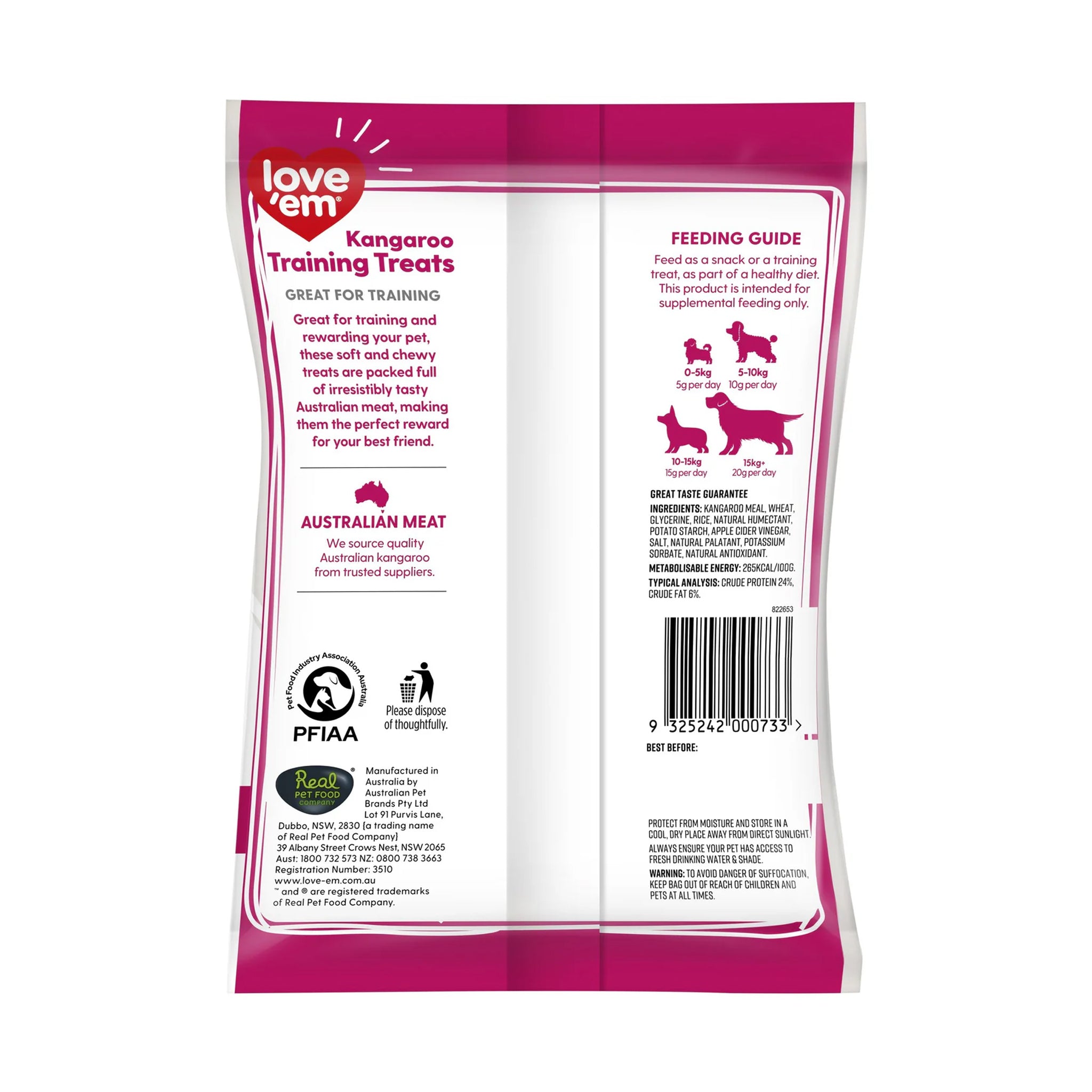 Love Em Kangaroo Mini Training Treats for Dogs – 200g