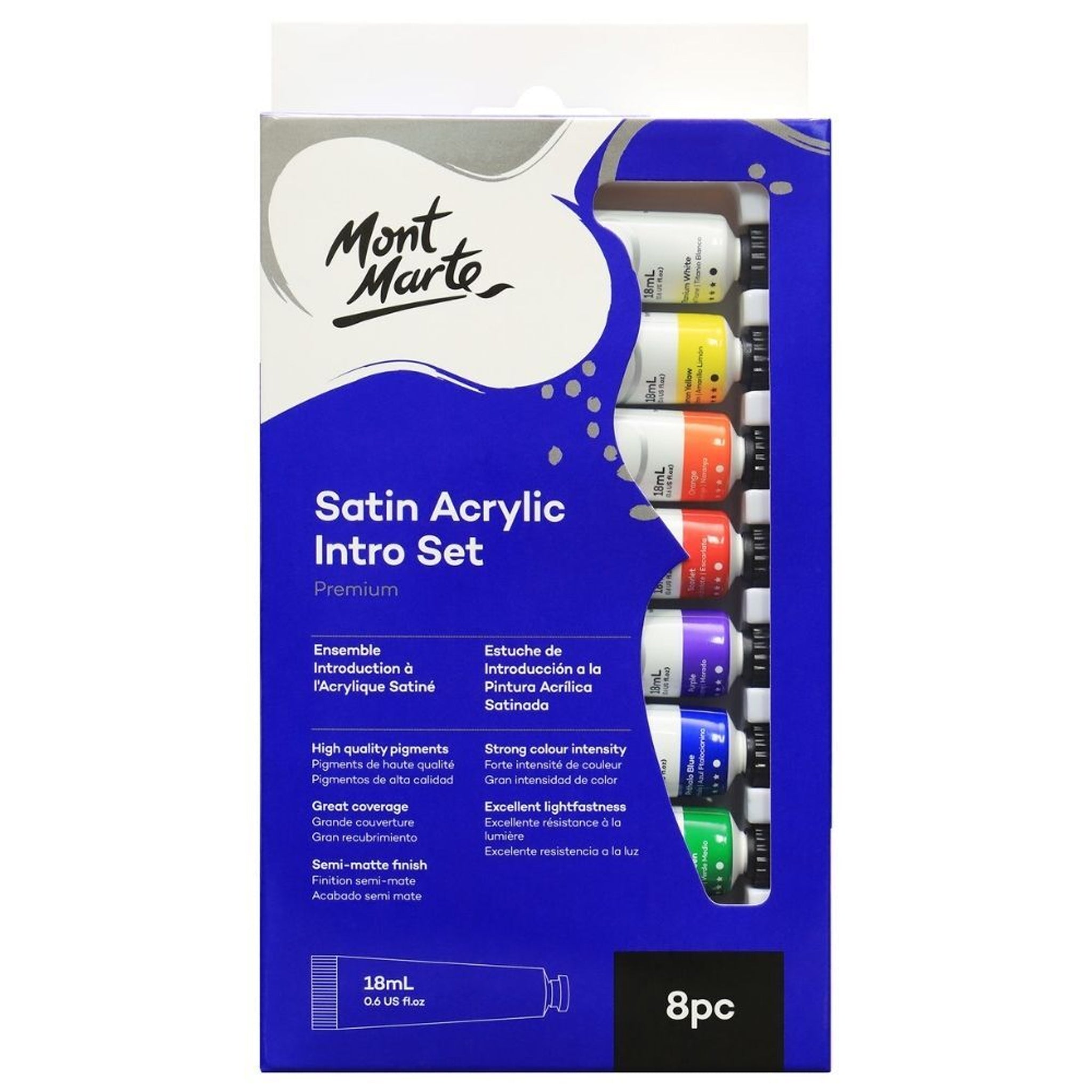 MM Satin Acrylic Paint Intro Set 8pc x 18ml