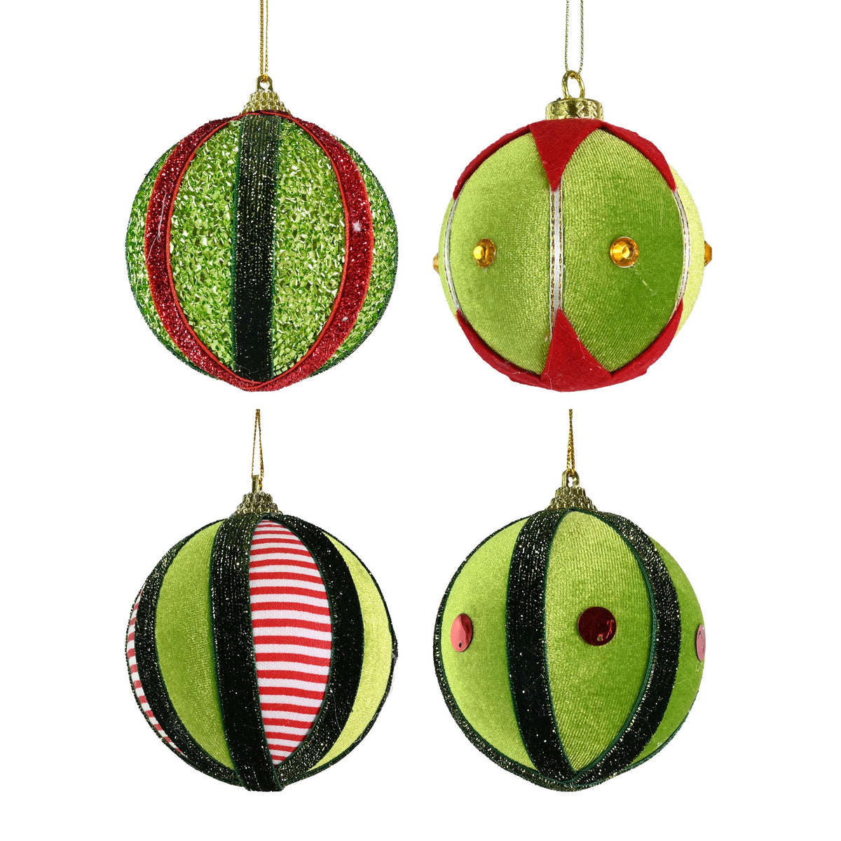 Mean Green Bauble 8cm Assorted