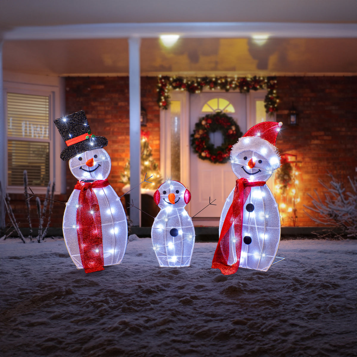 Mesh Snowman Family 3pc