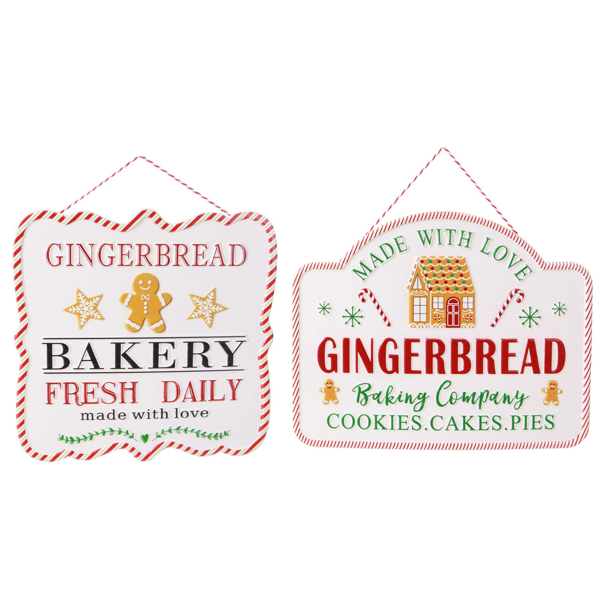 Metal Gingerbread Bakery Sign Assorted