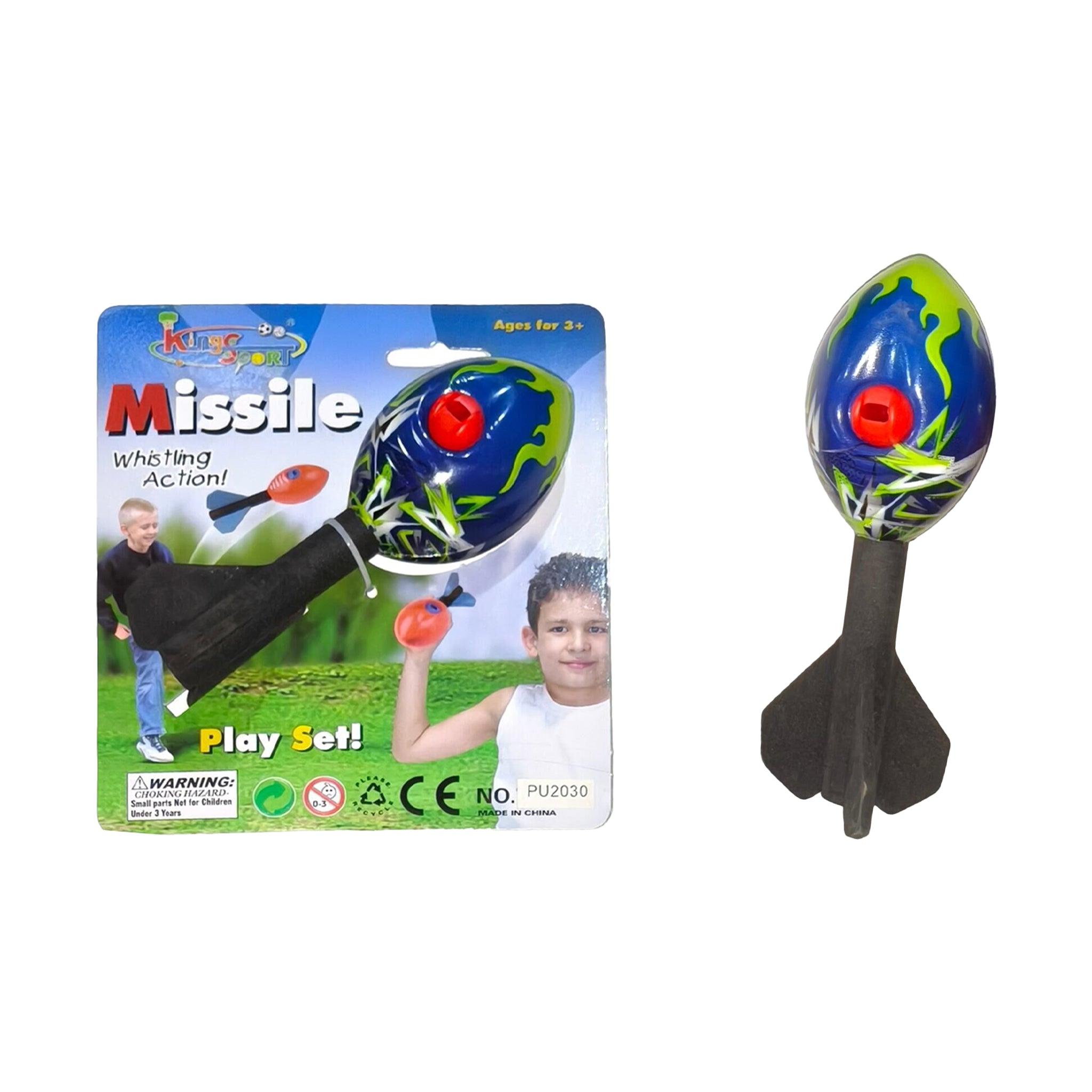 Mini Missile with Whistle Action 16cm assorted