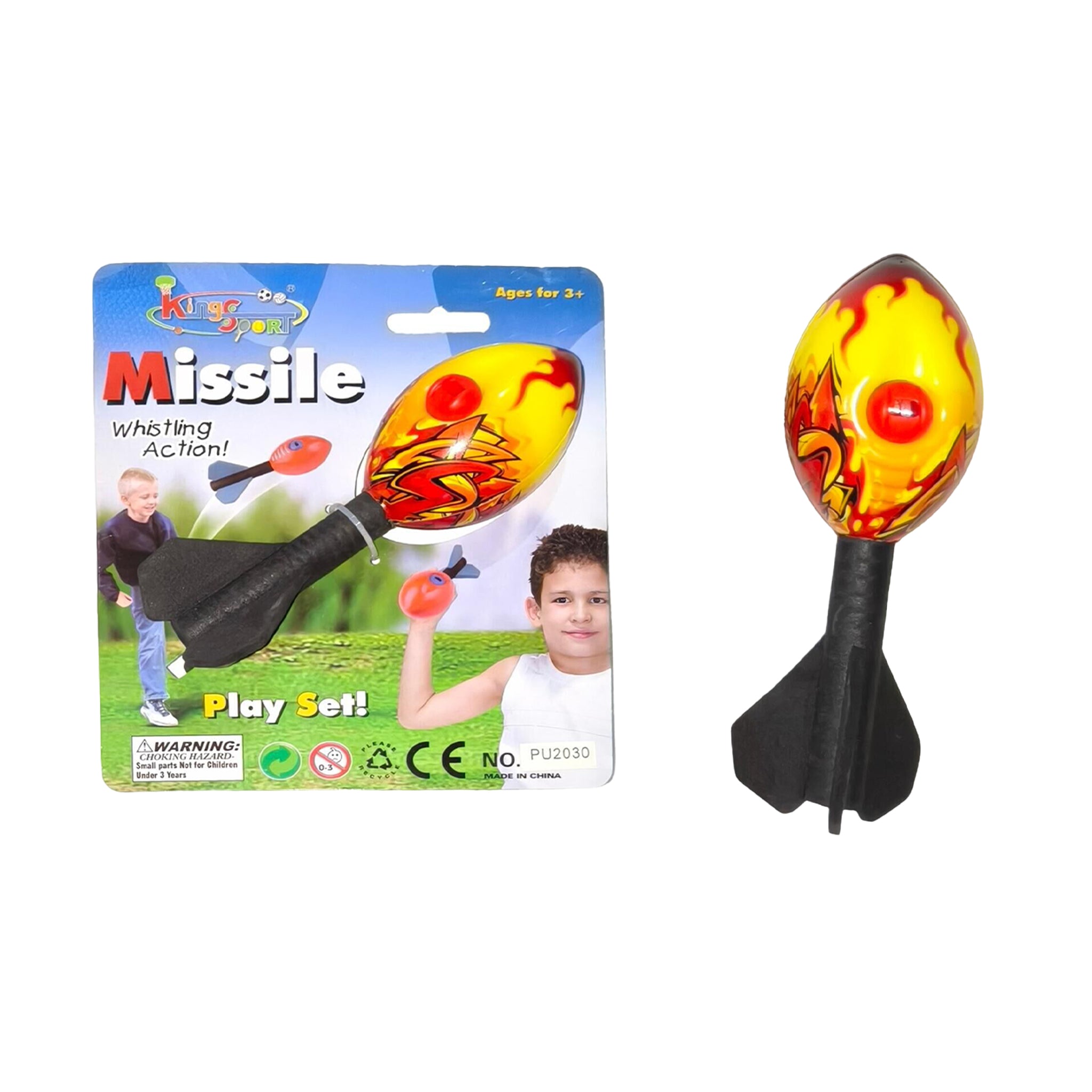 Mini Missile with Whistle Action 16cm assorted