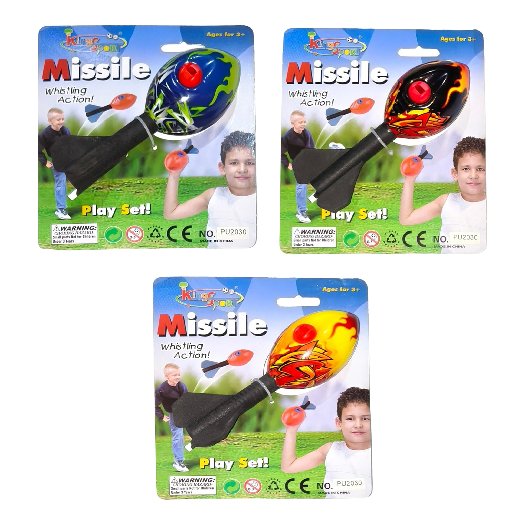 Mini Missile with Whistle Action 16cm assorted
