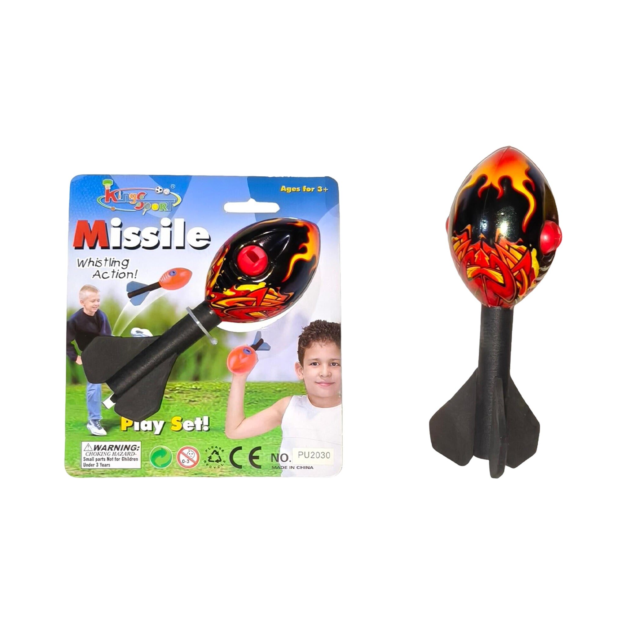 Mini Missile with Whistle Action 16cm assorted