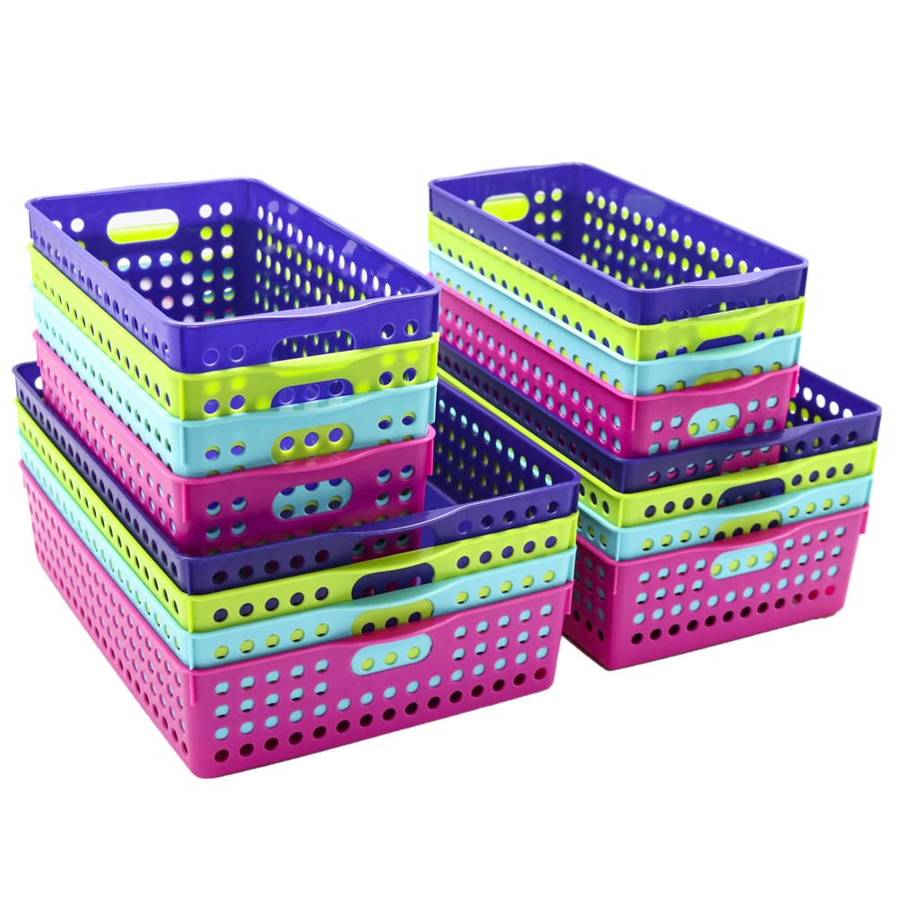 Mode Neon Storage Basket – 35 × 25.5 × 7.5cm (4 Assorted)