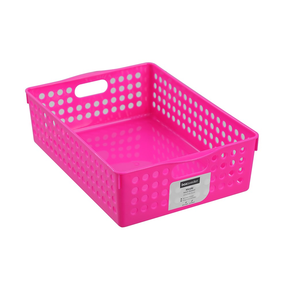 Mode Neon Storage Basket – 30 × 21 × 8.5cm (4 Assorted)