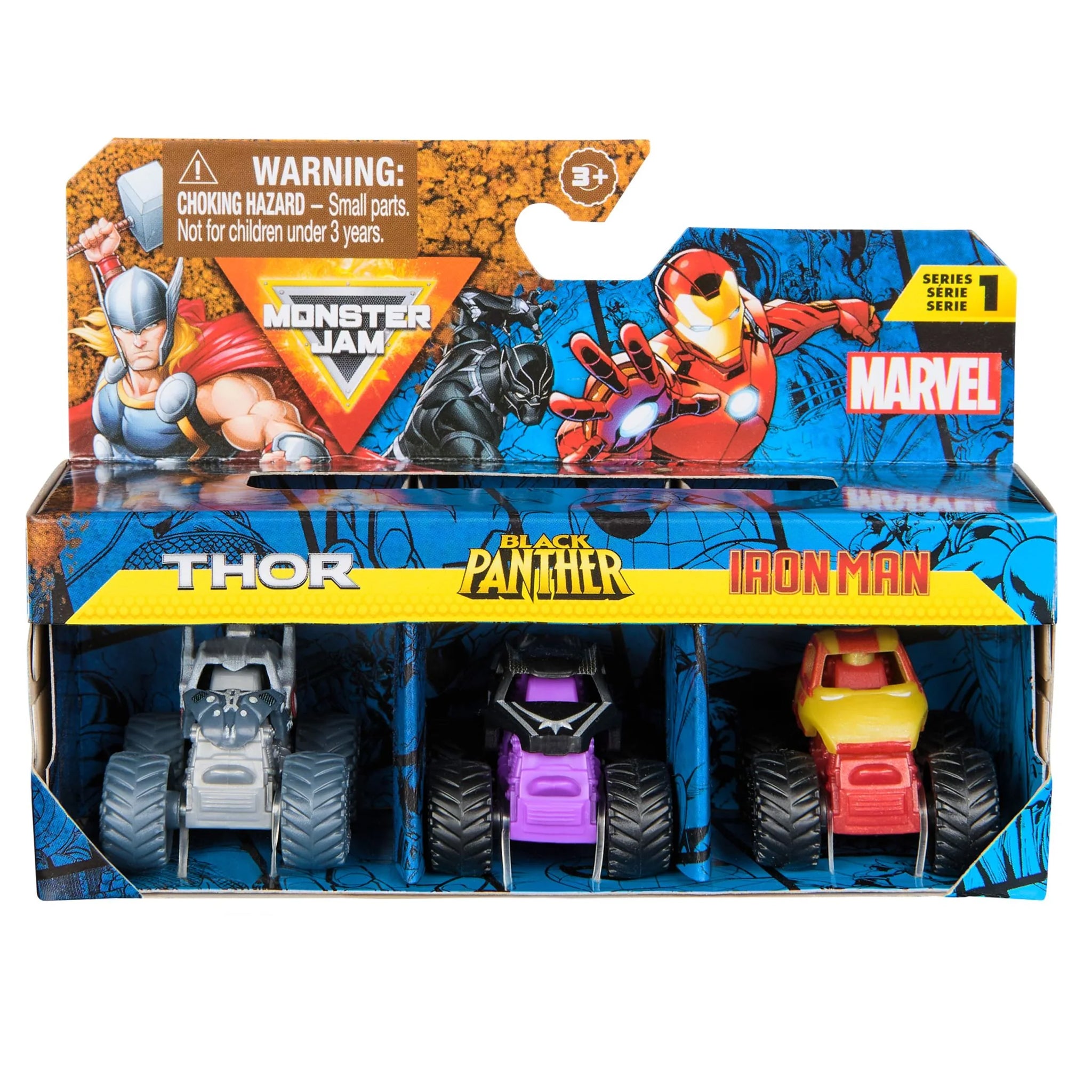 Monster Jam Mini Marvel 3 Pack Bundle