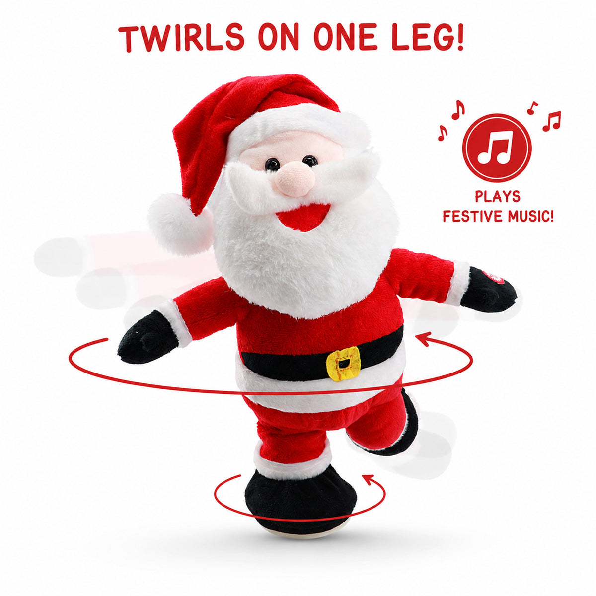 Musical Skating Christmas Plush Assorted