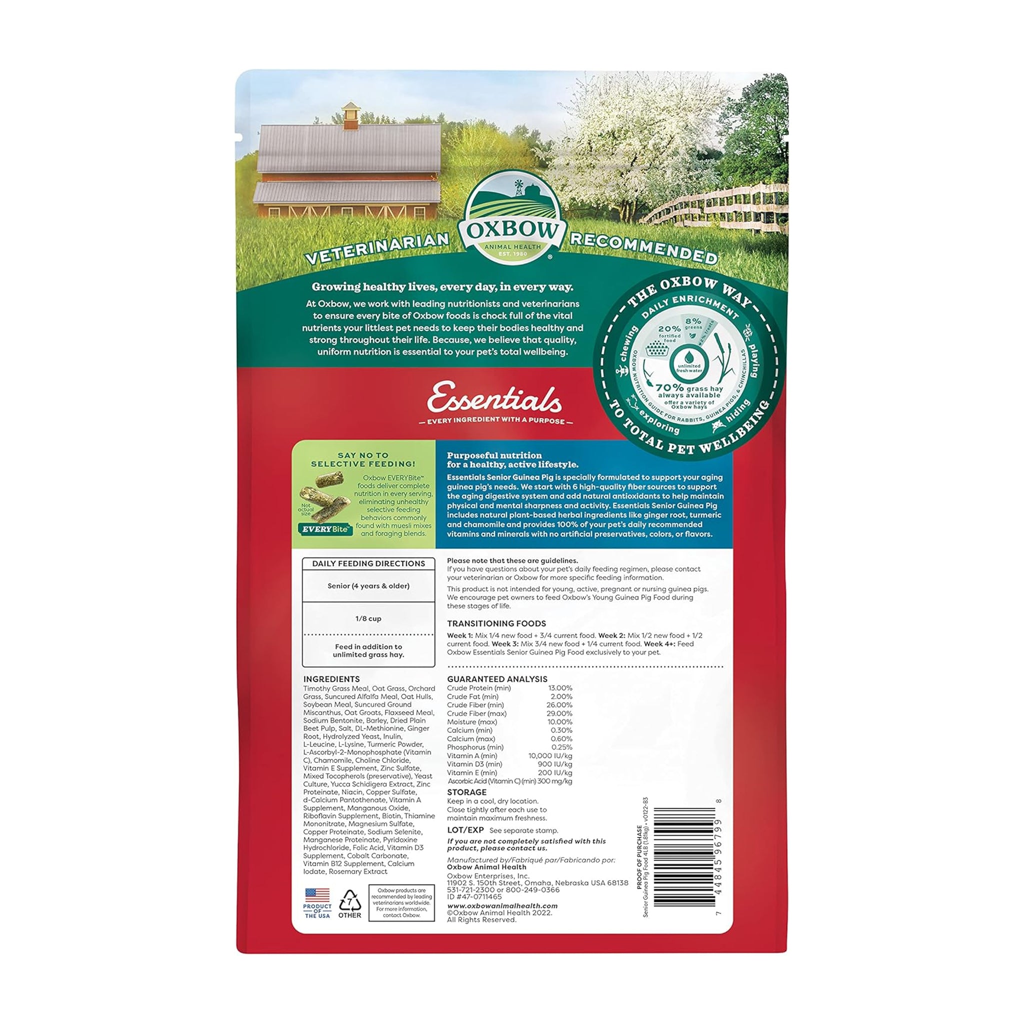 Oxbow Essentials Senior Guinea Pig Food 1.8kg