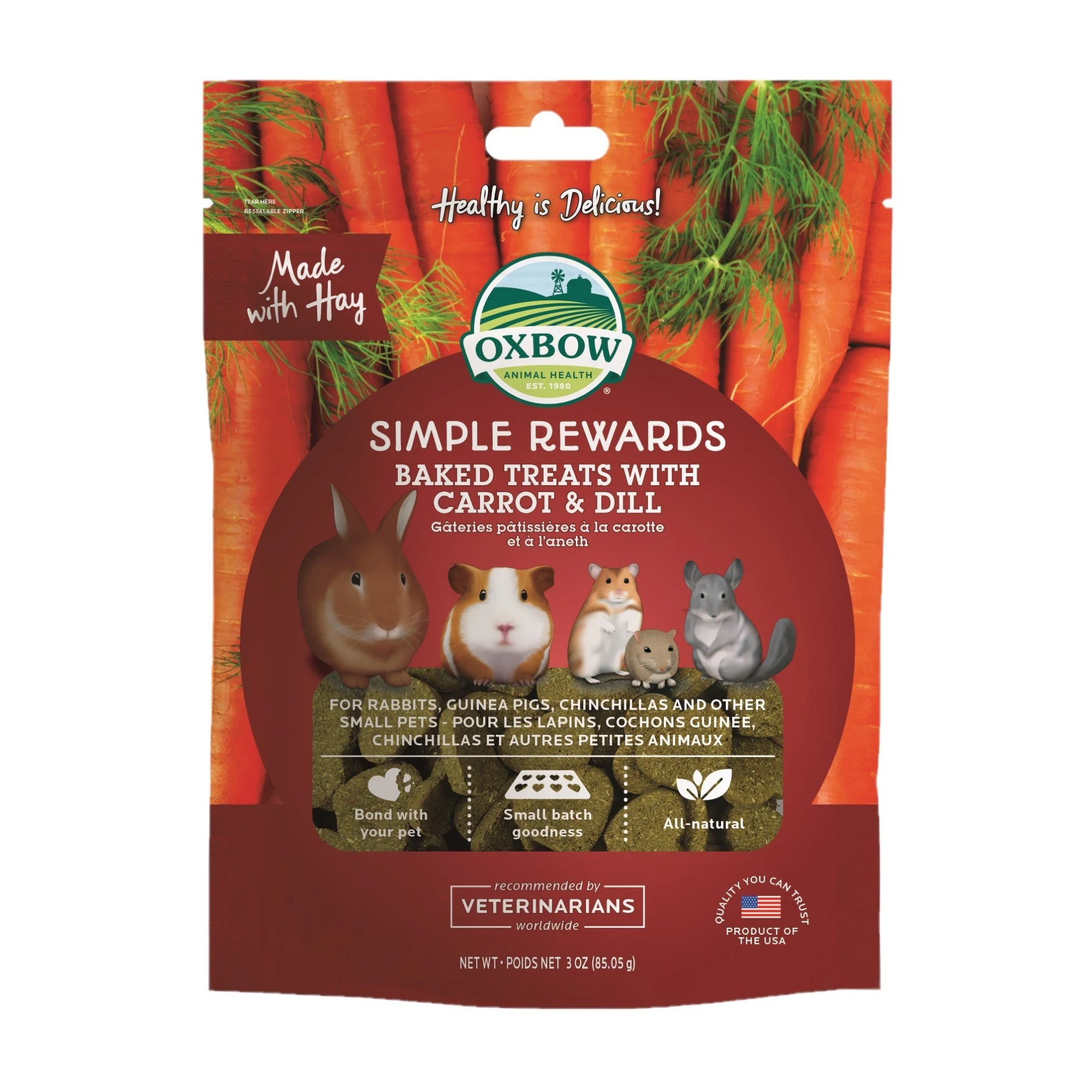 Oxbow Simple Rewards Carrot & Dill Treats 85g