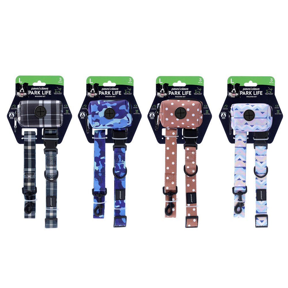 Park Life Lead/Collar/Waste Bag Holder set