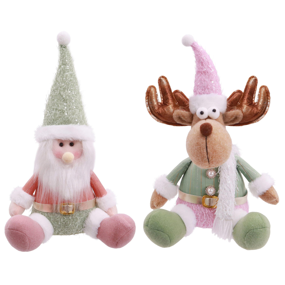 Pastel Sitting Santa/Reindeer Assorted
