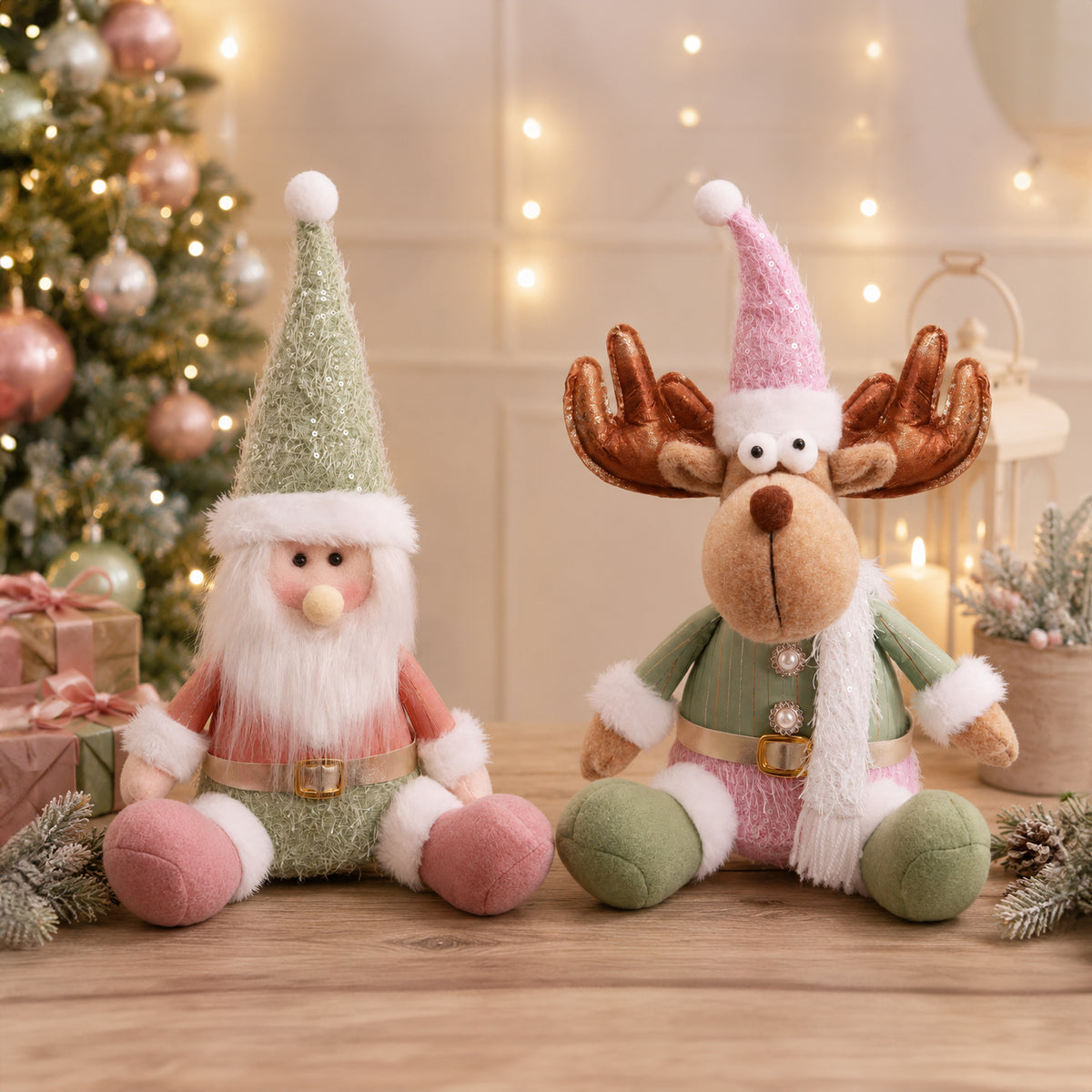 Pastel Sitting Santa/Reindeer Assorted