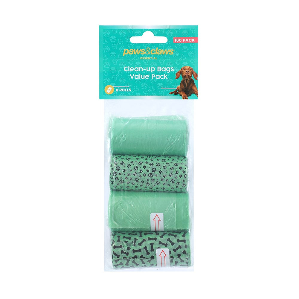 Clean Up Bags Value Pack – 8 Rolls / 160 Bags
