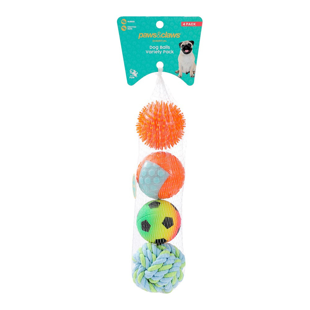 Dog Multi Ball Toy – 4 Pack