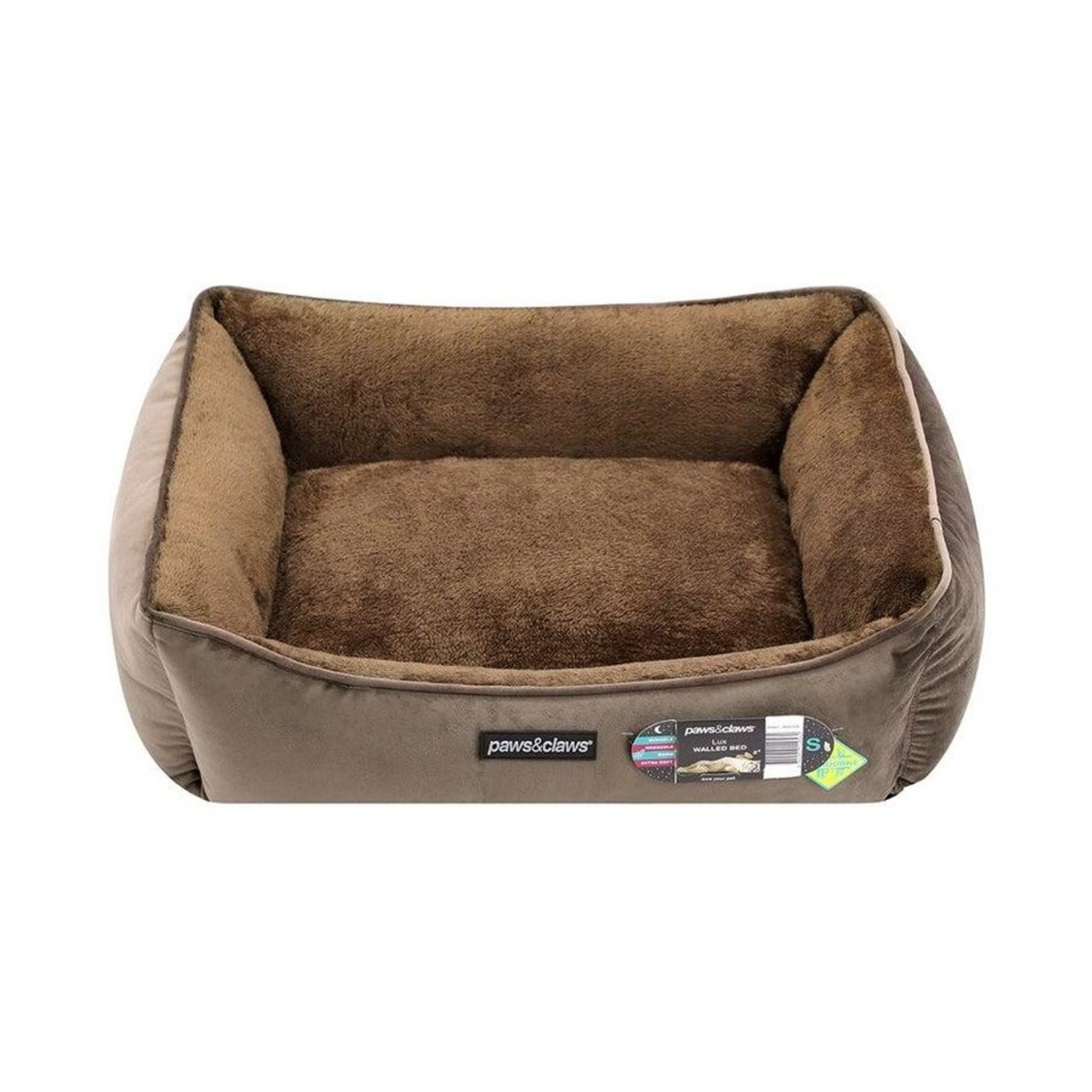 Paws & Claws Lux Walled Bed Mocha Small