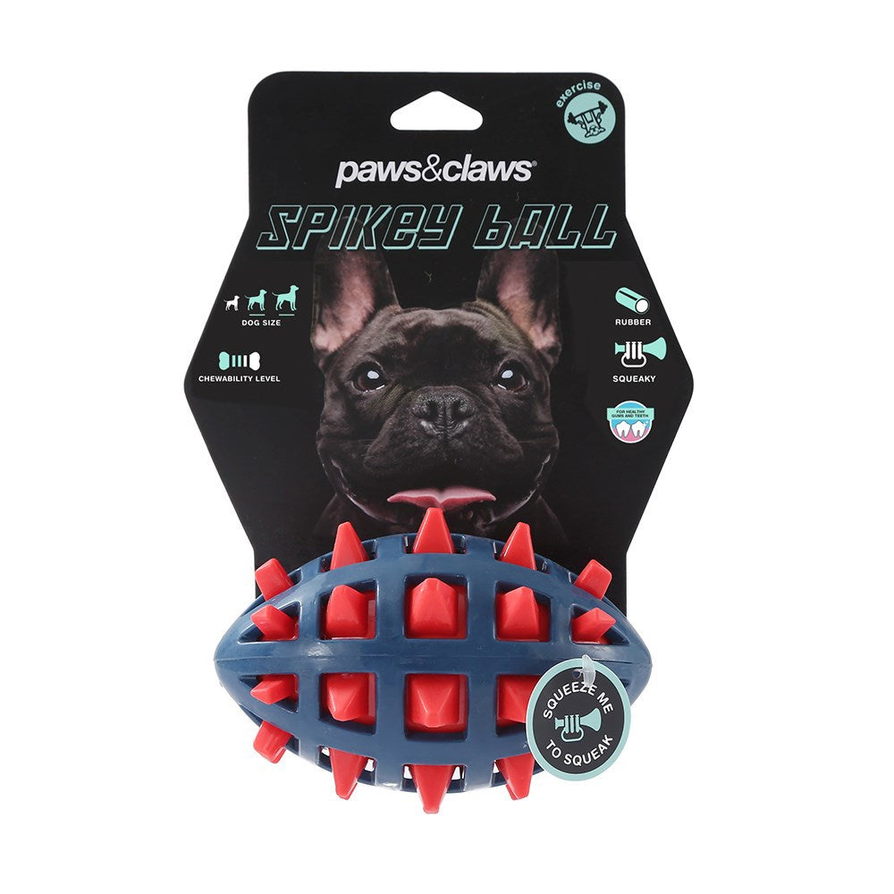 TPR Spikey Football Dog Toy – 13cm