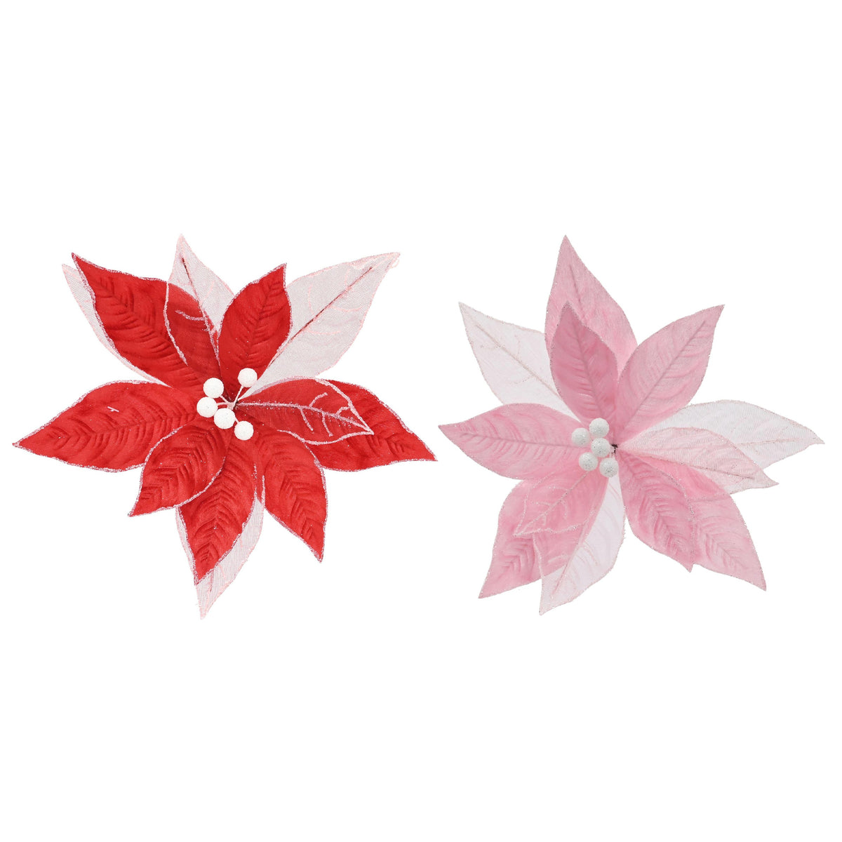 Peppermint Poinsettia Clip Assorted