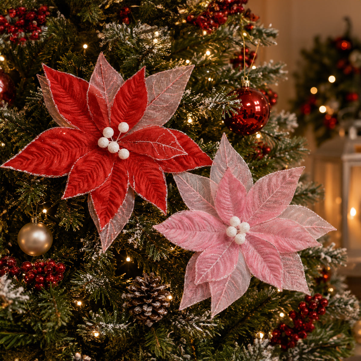 Peppermint Poinsettia Clip Assorted
