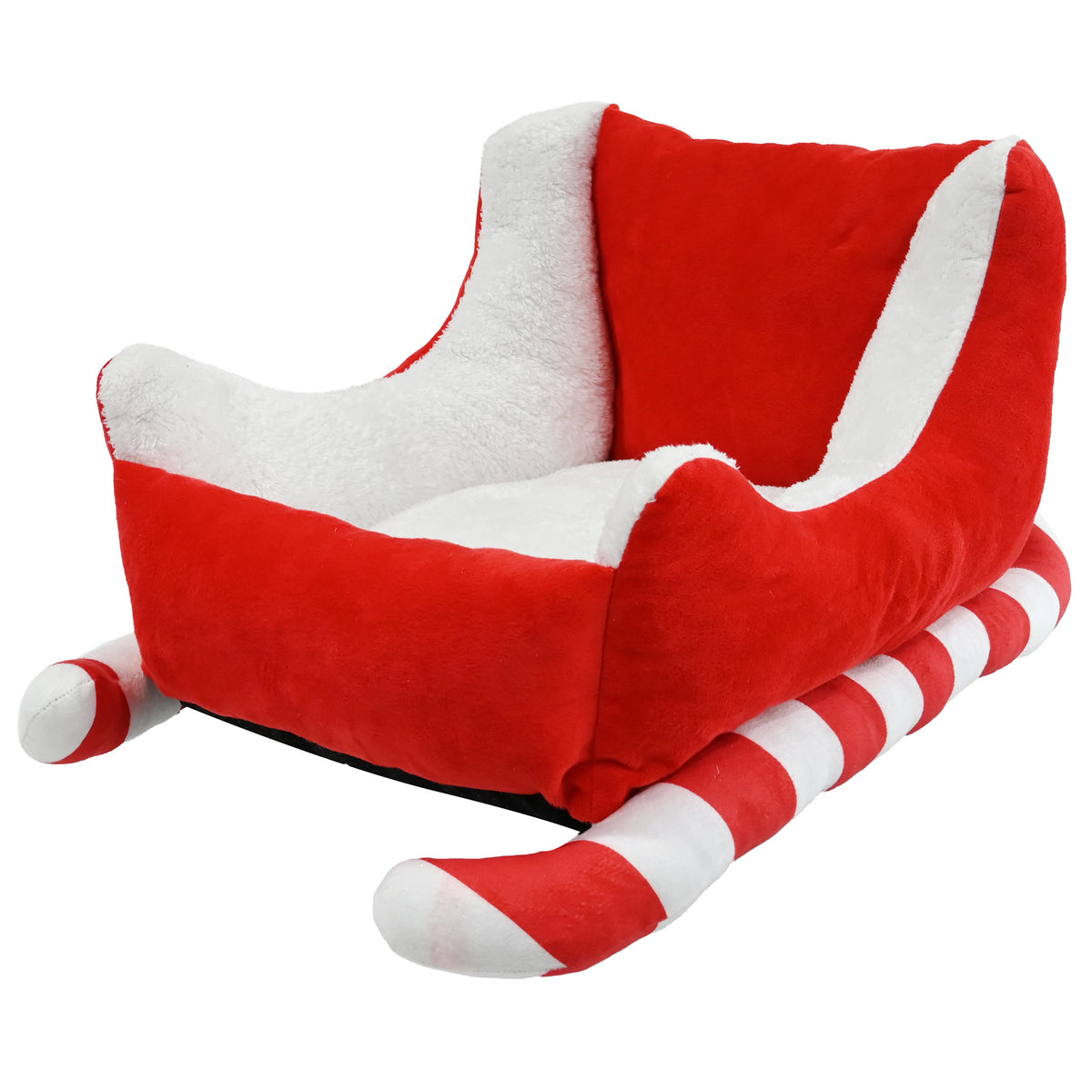 Pet Bed Plush Sleigh Red